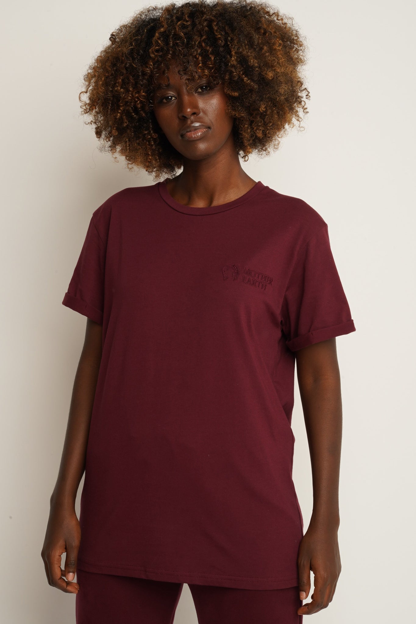 T-SHIRT DAMSKI BORDOWY - MORAINE