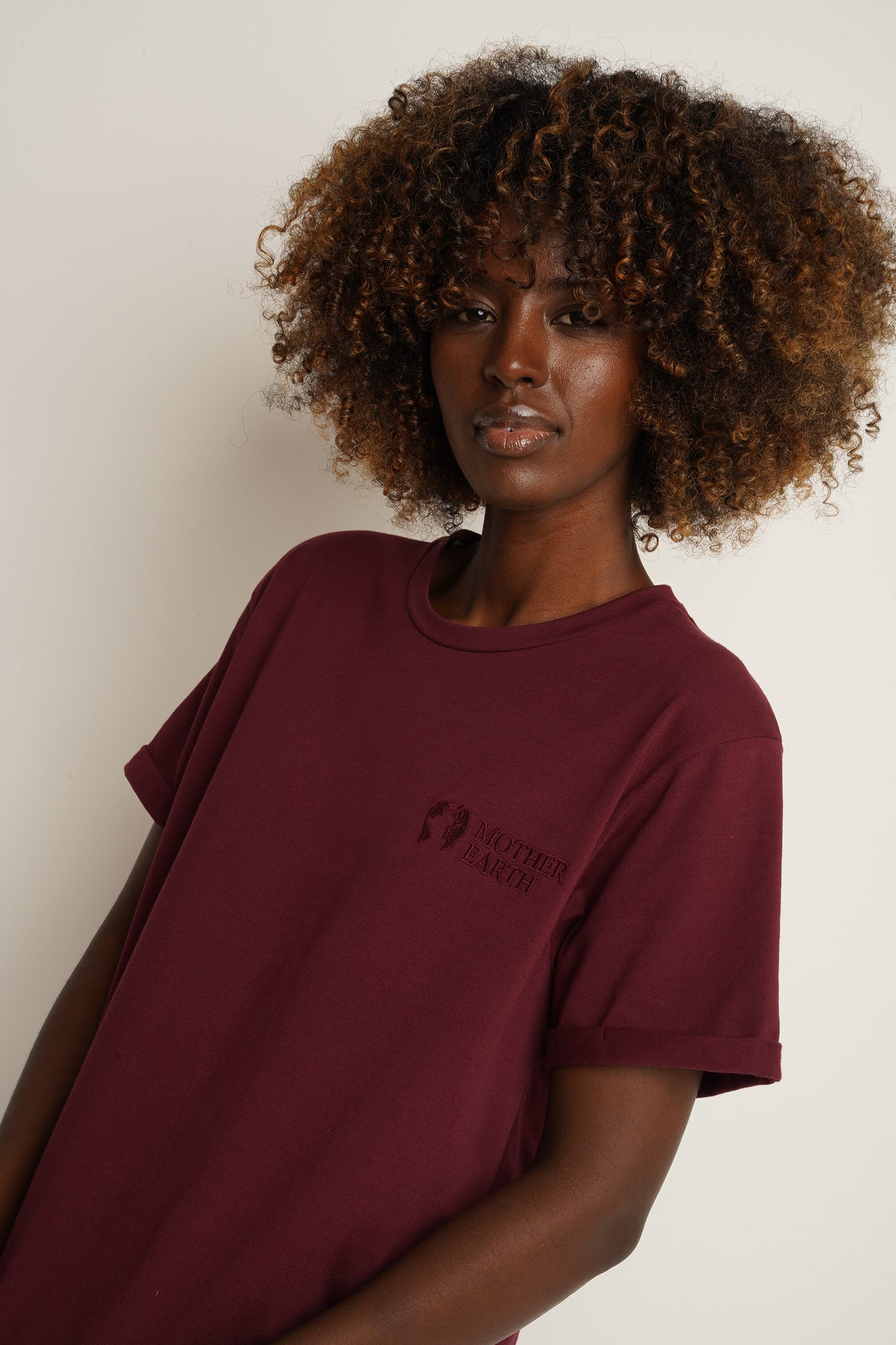 T-SHIRT DAMSKI BORDOWY - MORAINE