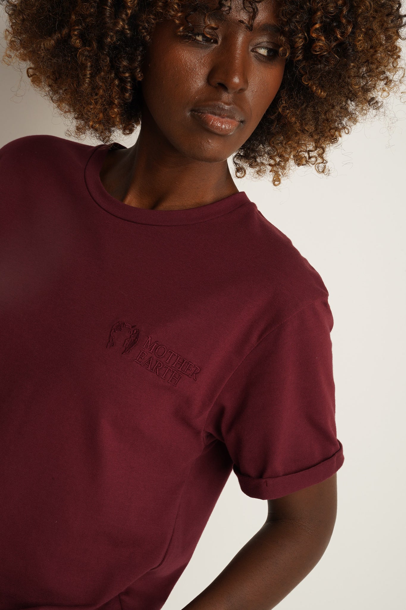 T-SHIRT DAMSKI BORDOWY - MORAINE