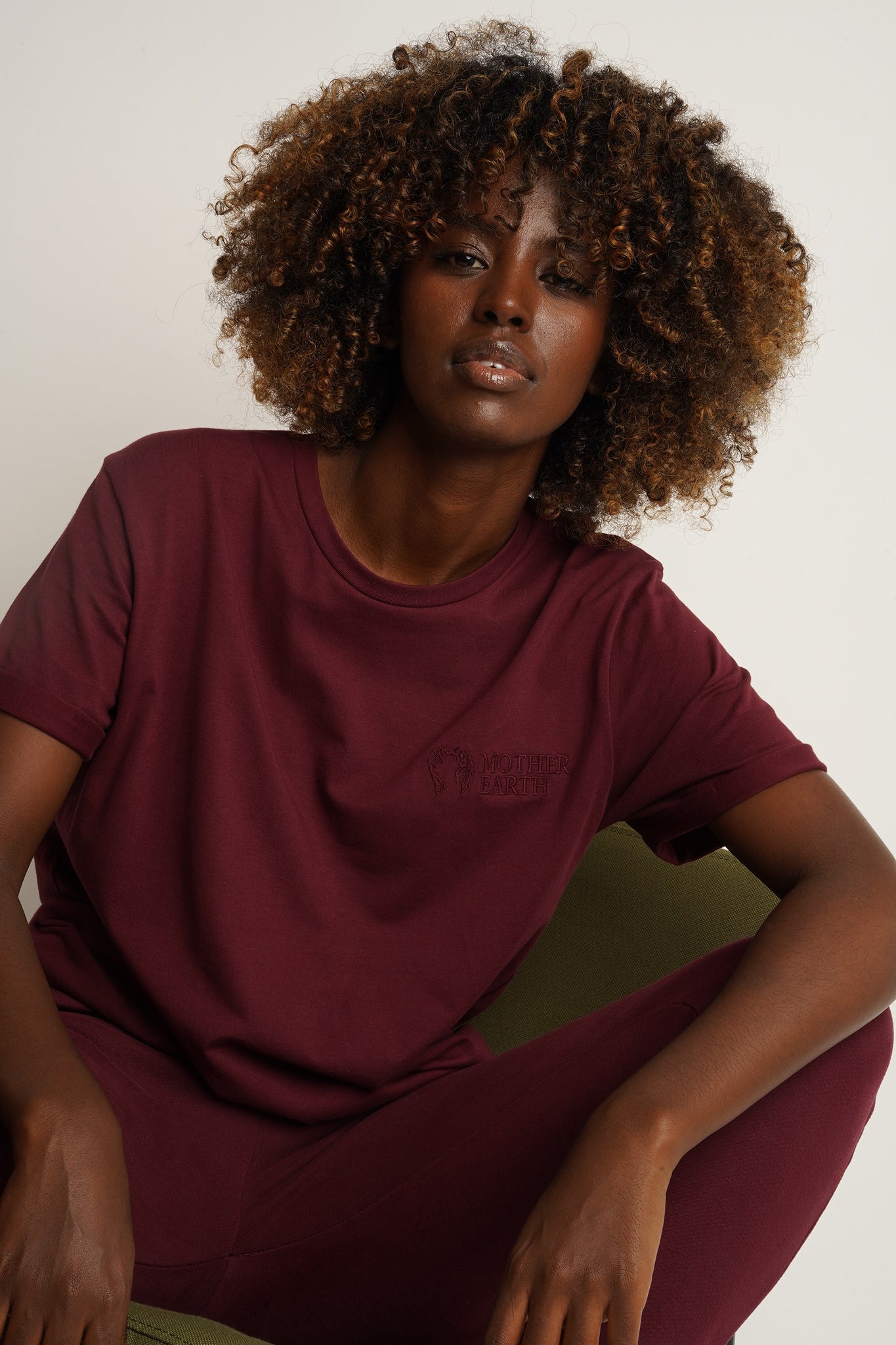 T-SHIRT DAMSKI BORDOWY - MORAINE