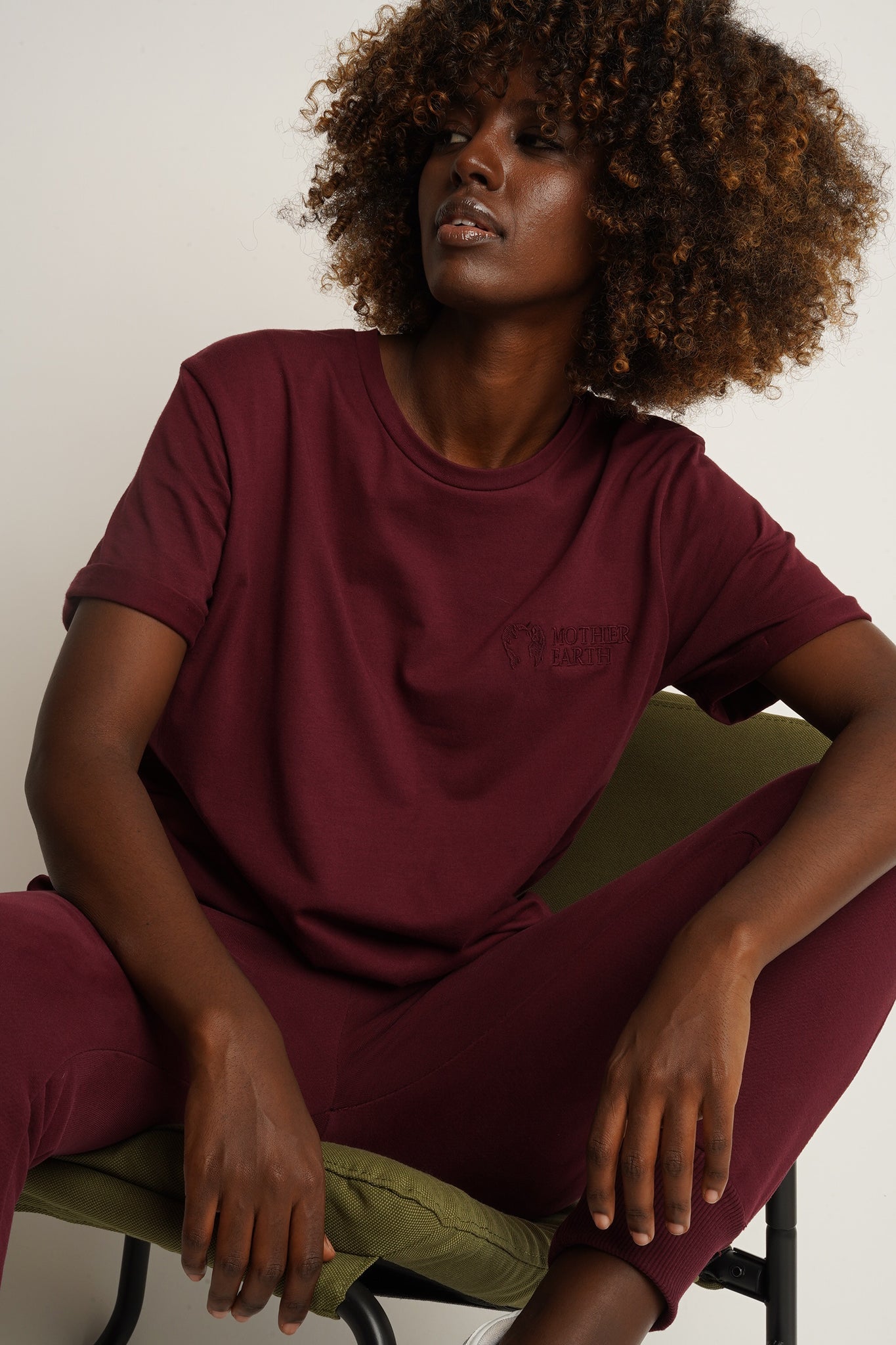 T-SHIRT DAMSKI BORDOWY - MORAINE