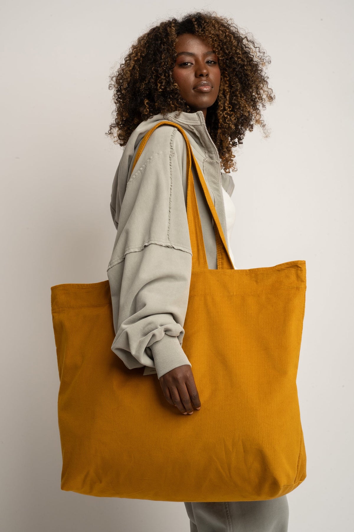 TORBA TYPU SHOPPER BAG MUSZTARDOWA  - ADALAR