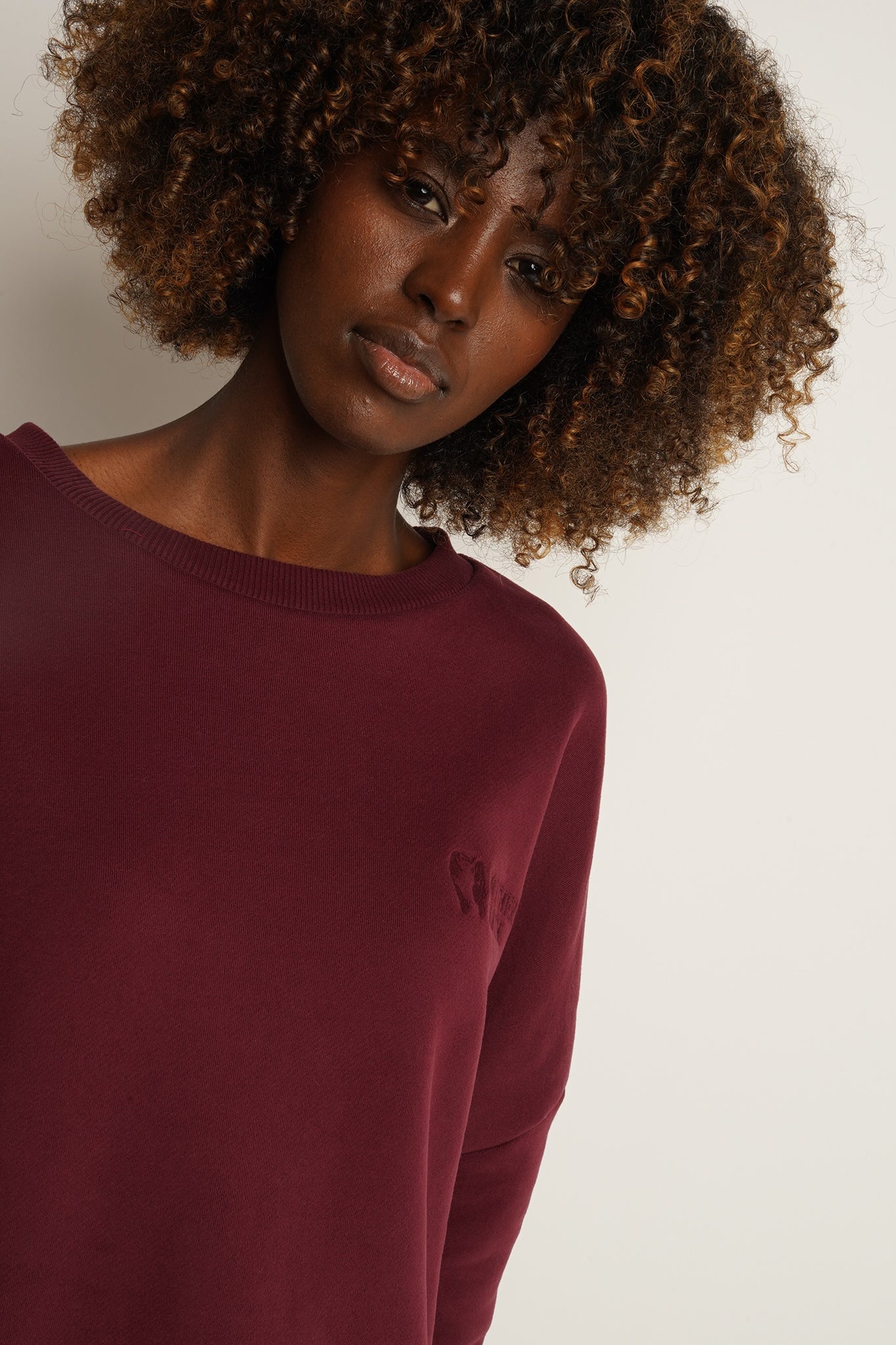 BLUZA O KROJU REGULAR FIT Z DŁUŻSZYM TYŁEM BORDOWA - COOK