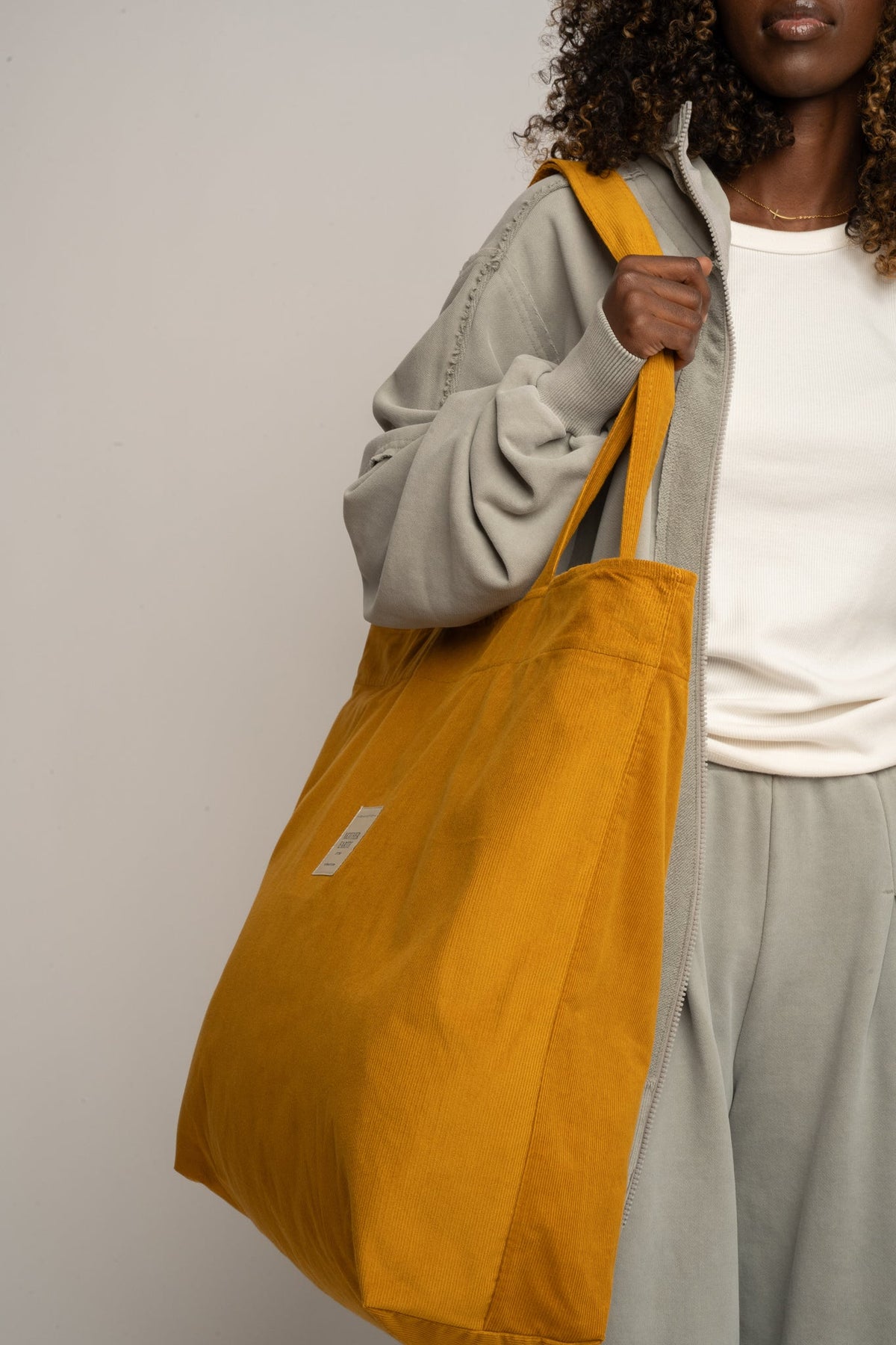 TORBA TYPU SHOPPER BAG MUSZTARDOWA  - ADALAR