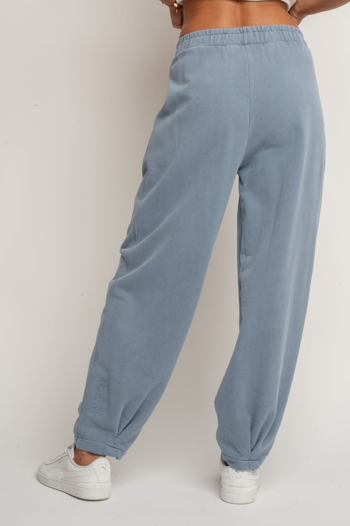 BALLOON FIT SWEATPANTS WITH WASHED EFFECT BLUE - RIBE TALL