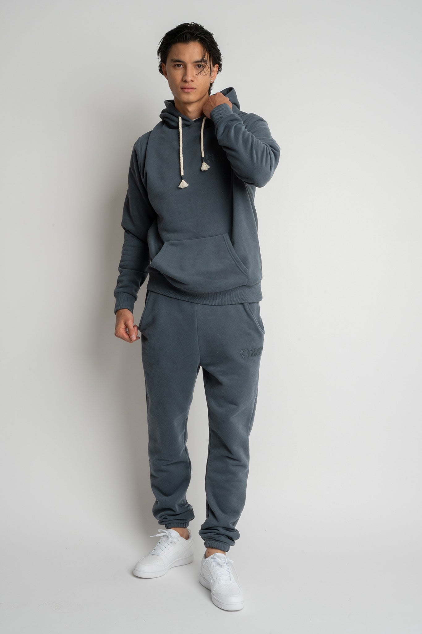 MĘSKA BLUZA Z KAPTUREM 2nd DROP GRAFITOWA - ASTON