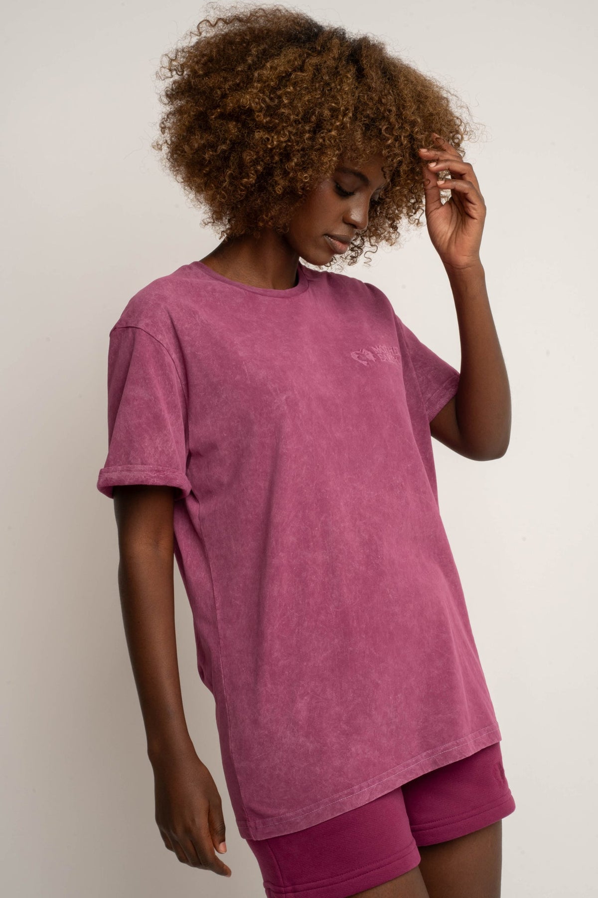 T-SHIRT Z EFEKTEM WASHED BURGUNDOWY - MOJAVE