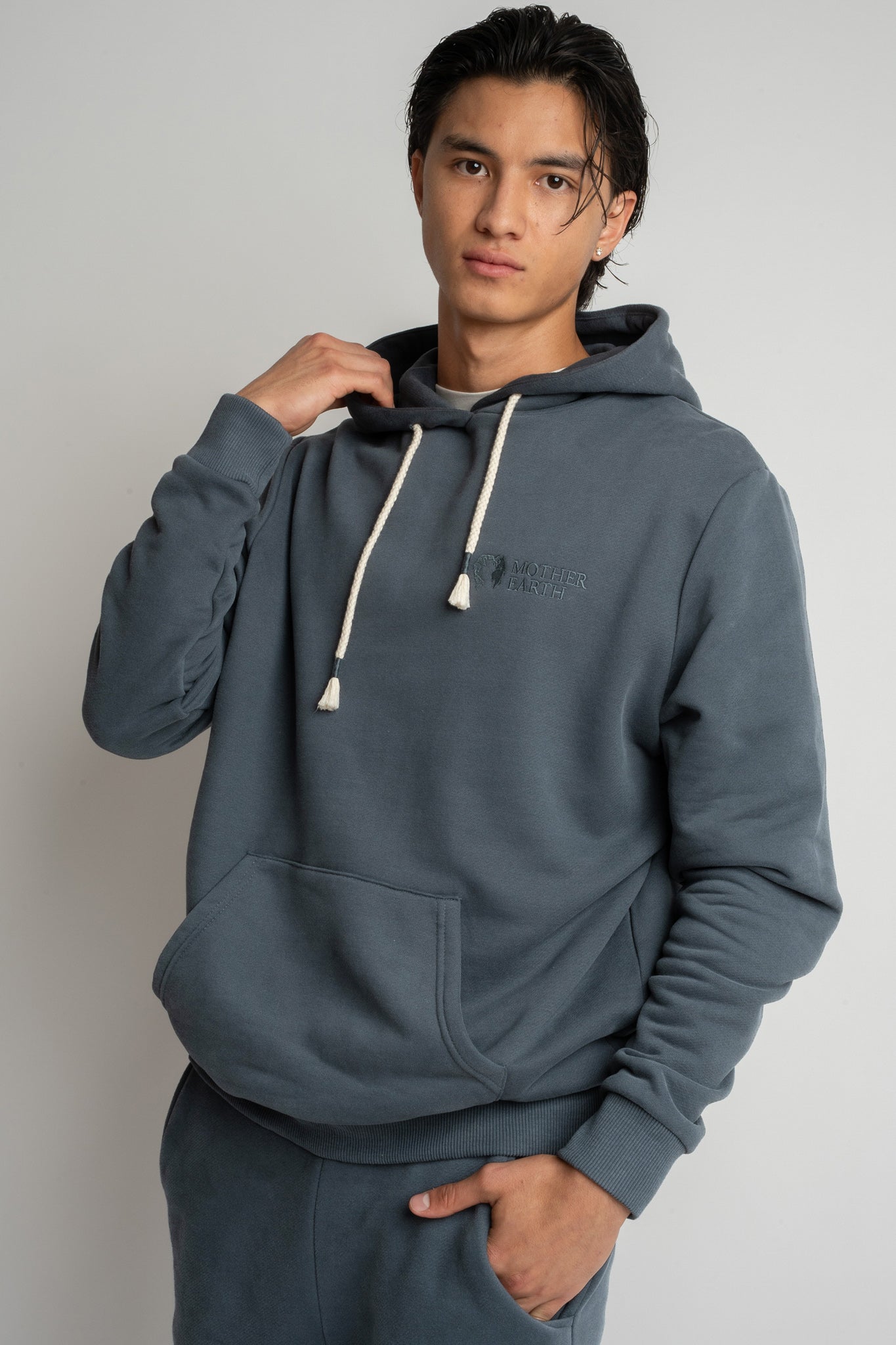 MĘSKA BLUZA Z KAPTUREM 2nd DROP GRAFITOWA - ASTON