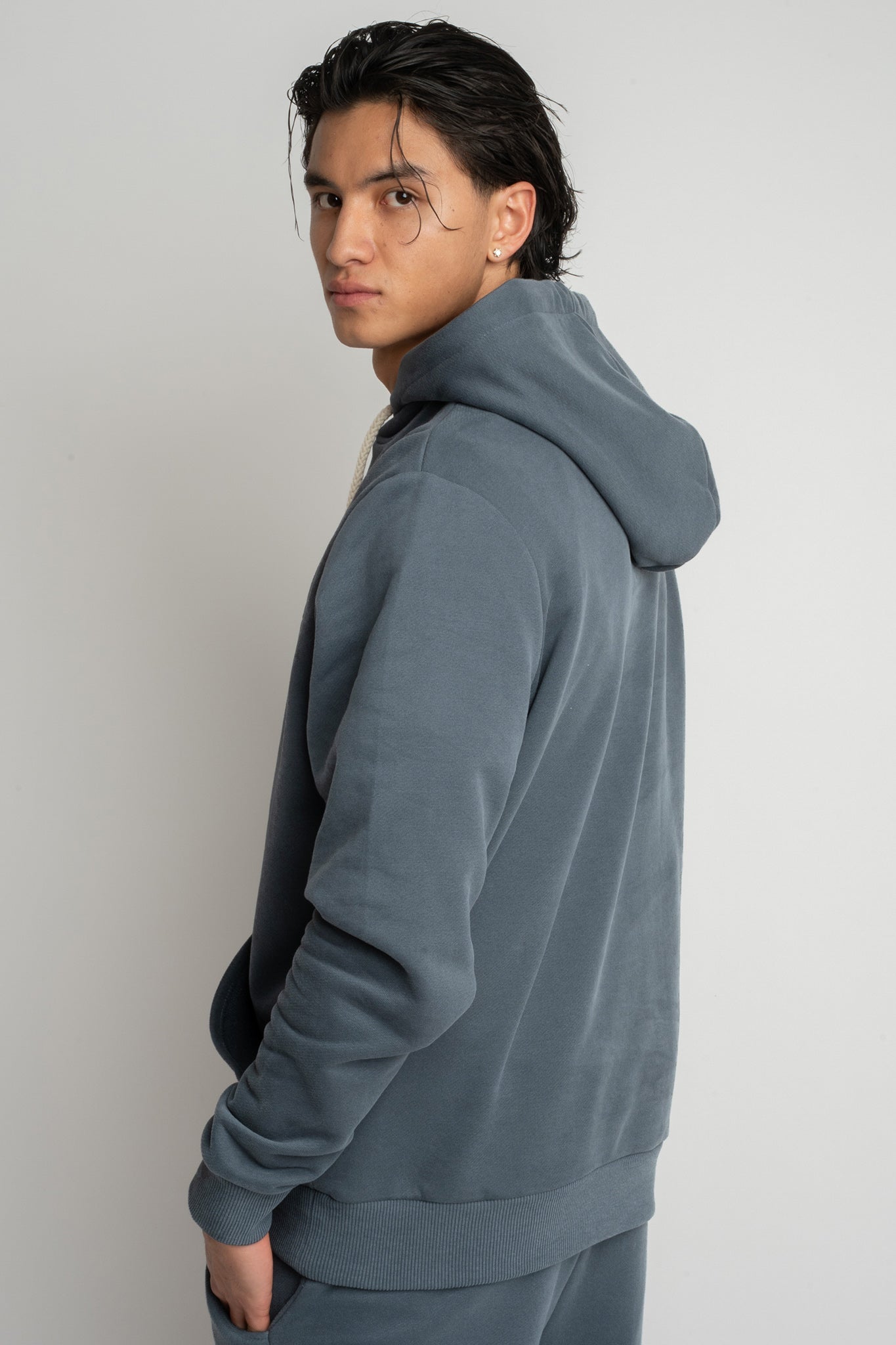 MĘSKA BLUZA Z KAPTUREM 2nd DROP GRAFITOWA - ASTON