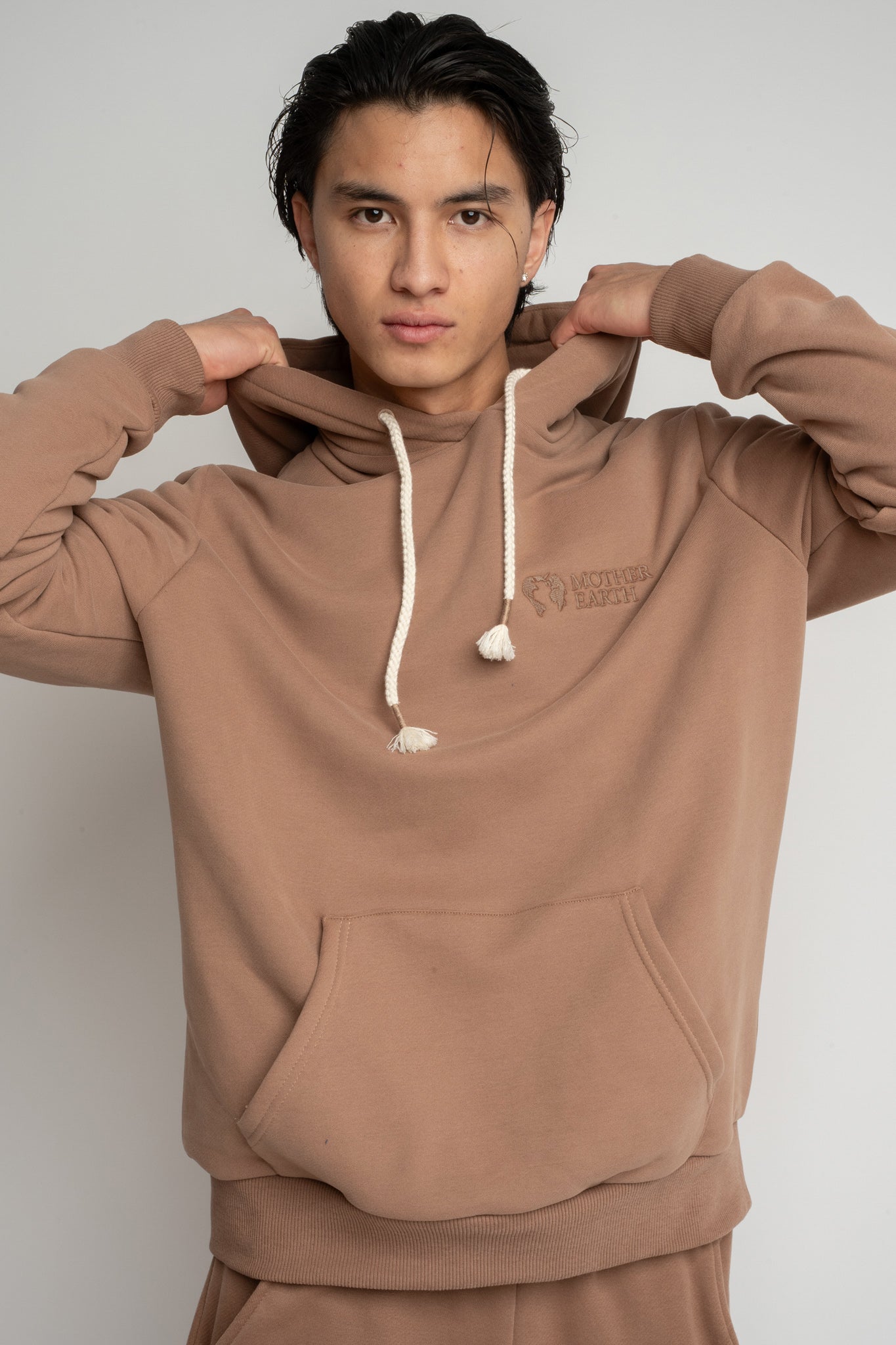 MĘSKA BLUZA Z KAPTUREM 2nd DROP BRĄZOWA- ASTON