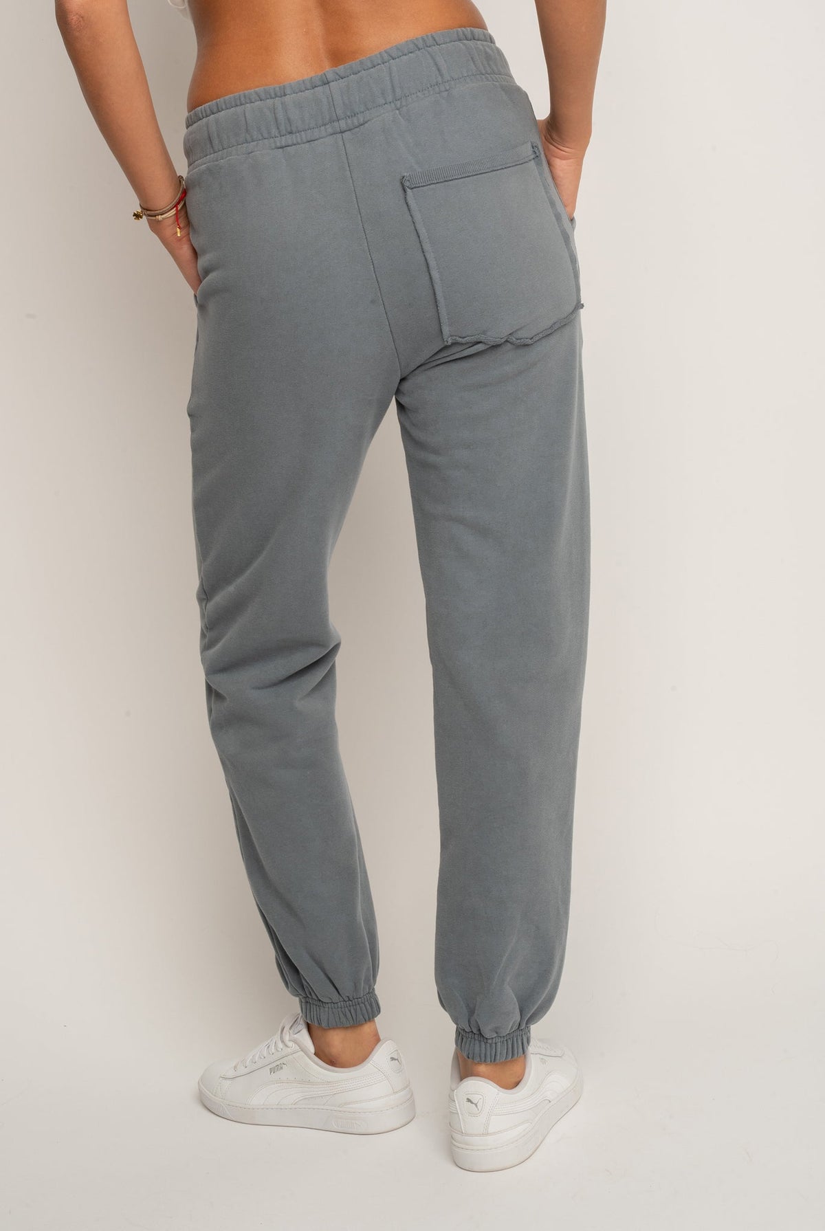 REGULAR FIT WASHED SWEATPANTS ANTHRACITE - LAHTI