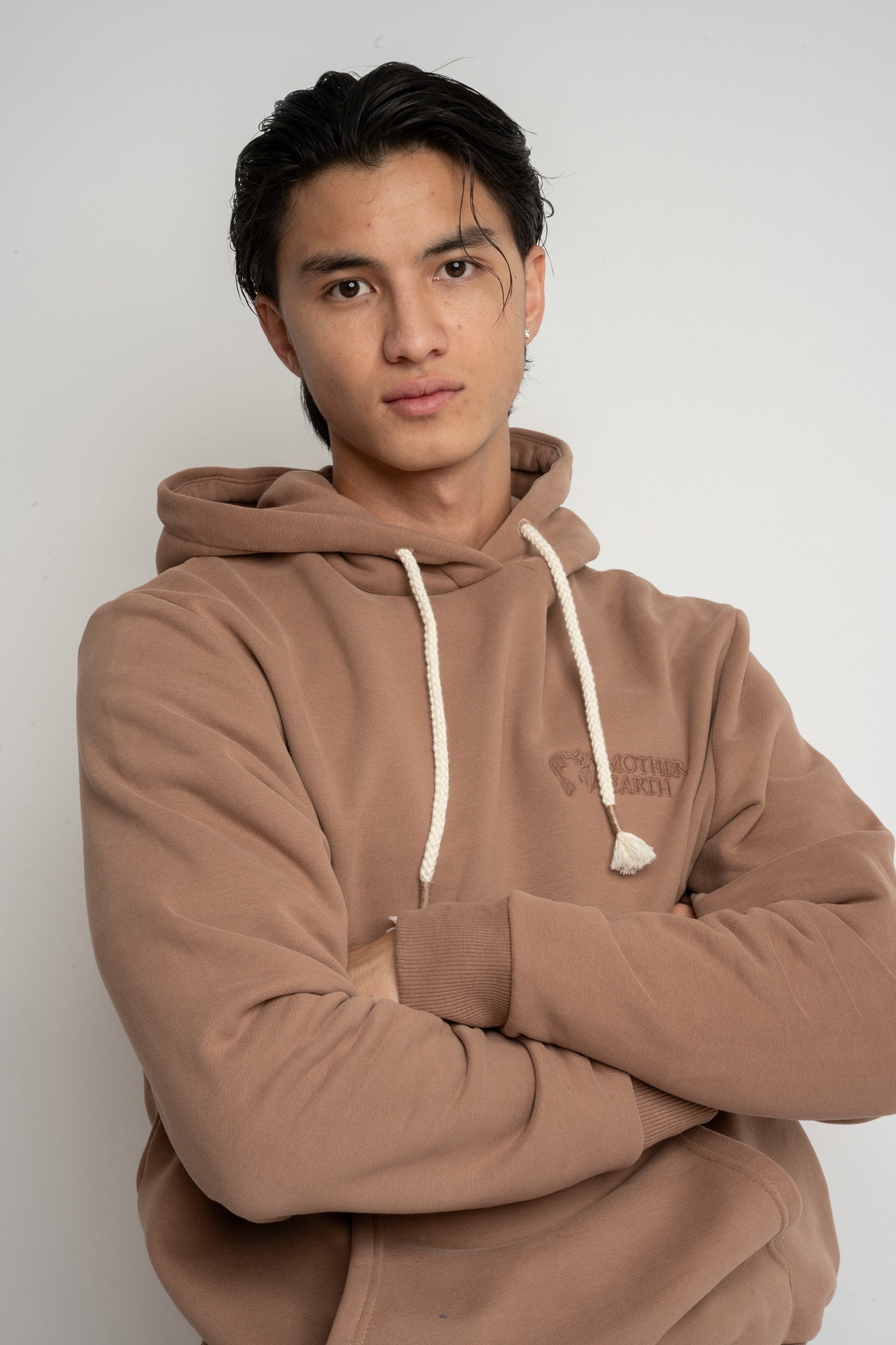 MĘSKA BLUZA Z KAPTUREM 2nd DROP BRĄZOWA- ASTON