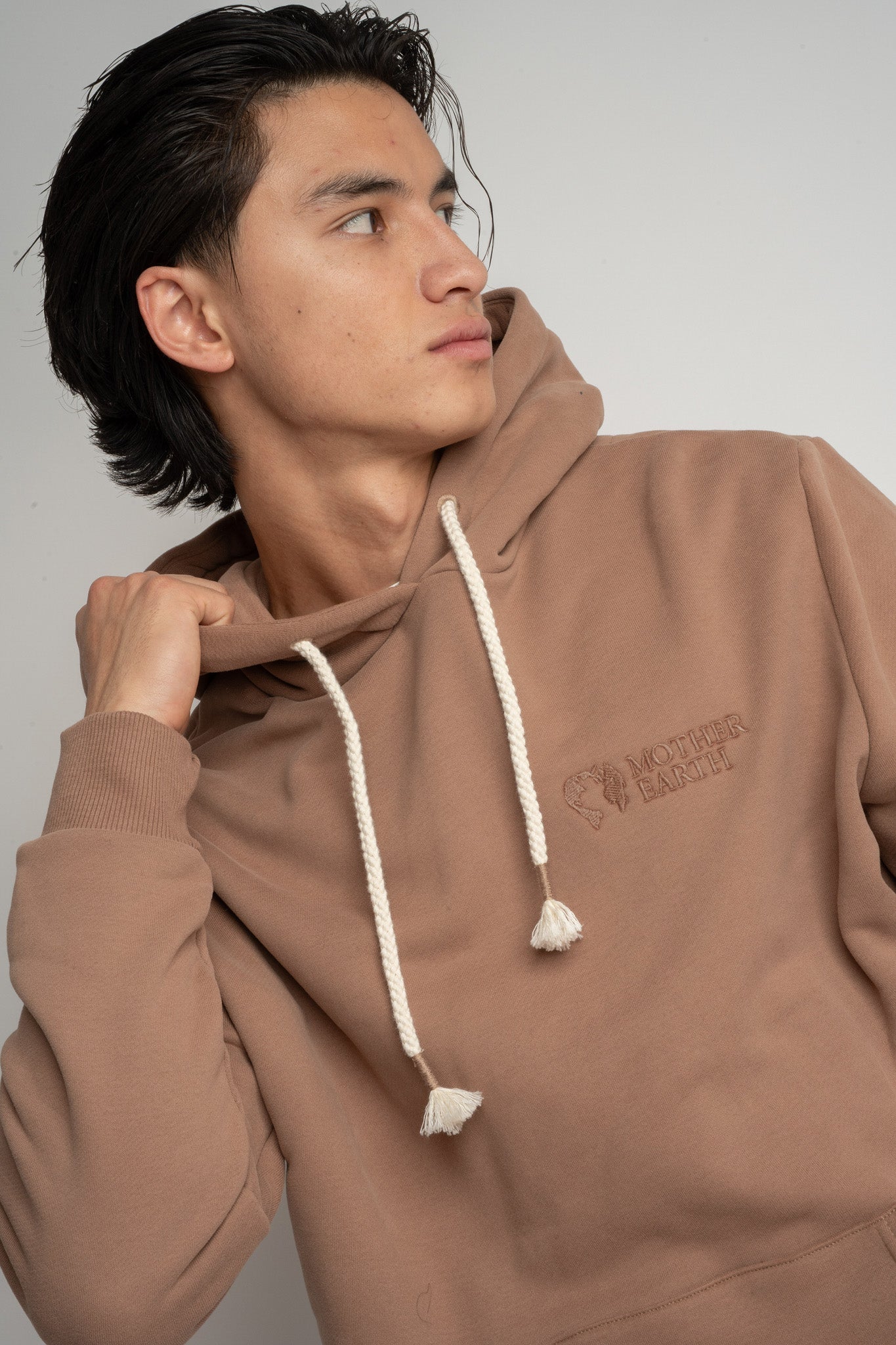 MĘSKA BLUZA Z KAPTUREM 2nd DROP BRĄZOWA- ASTON