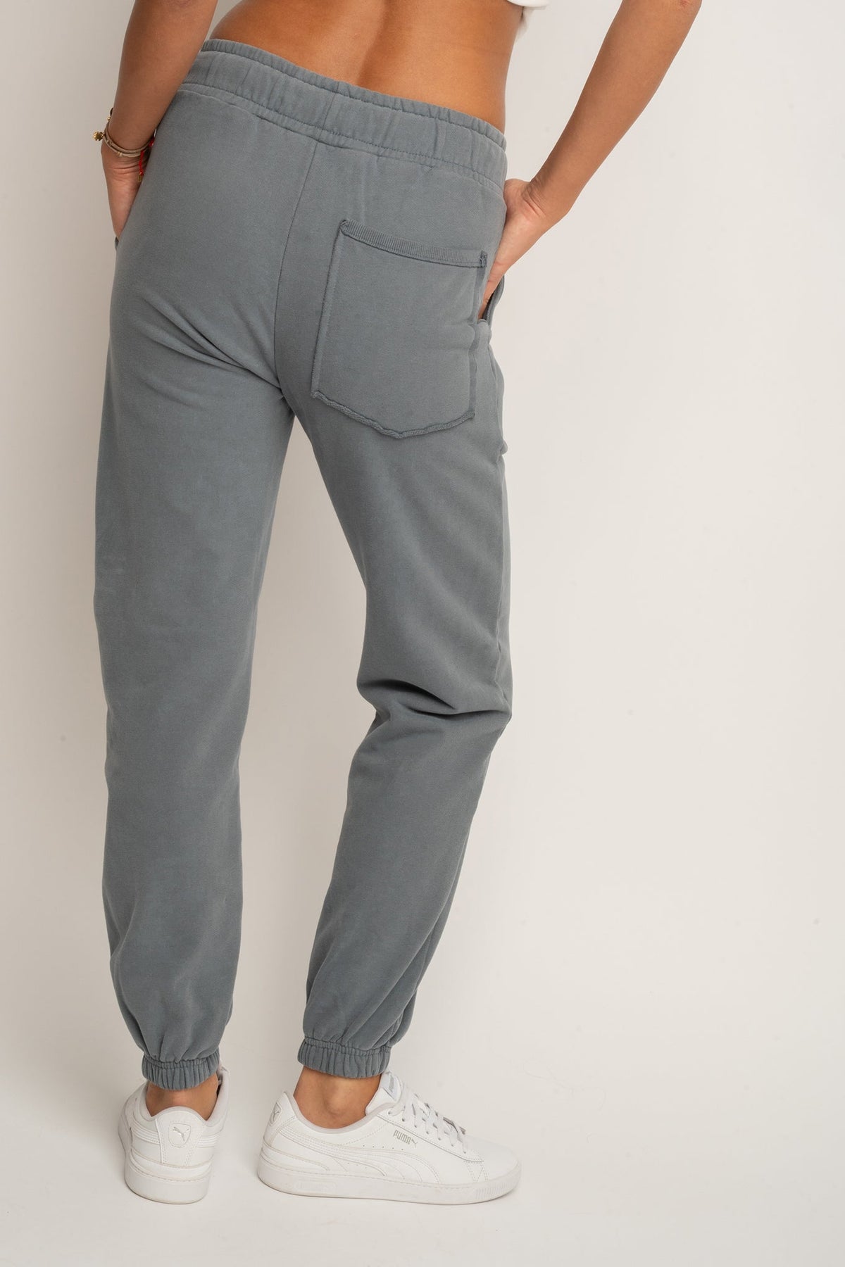 REGULAR FIT WASHED SWEATPANTS ANTHRACITE - LAHTI