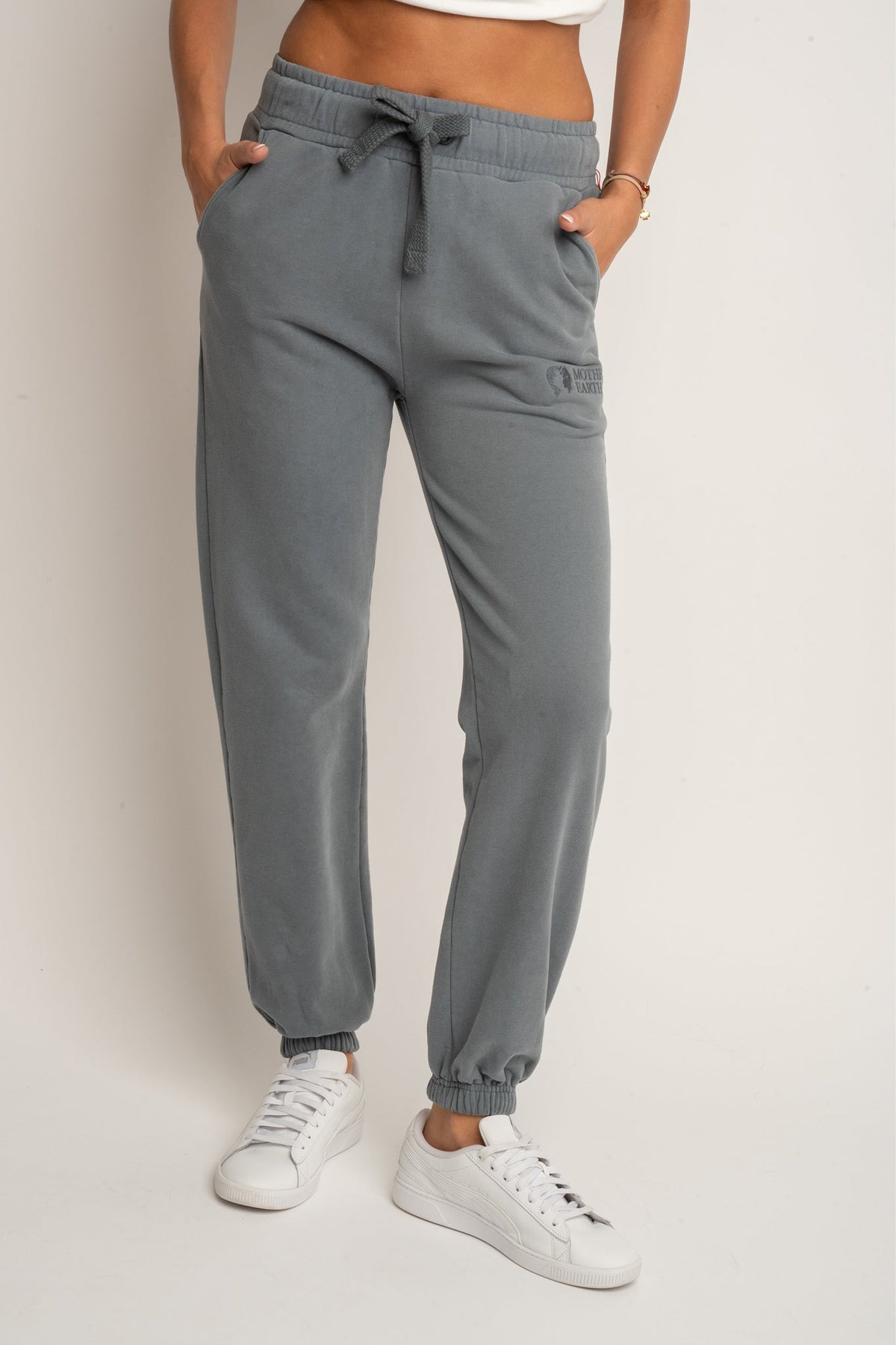 SPODNIE DRESOWE REGULAR FIT Z EFEKTEM WASHED ANTRACYTOWE - LAHTI