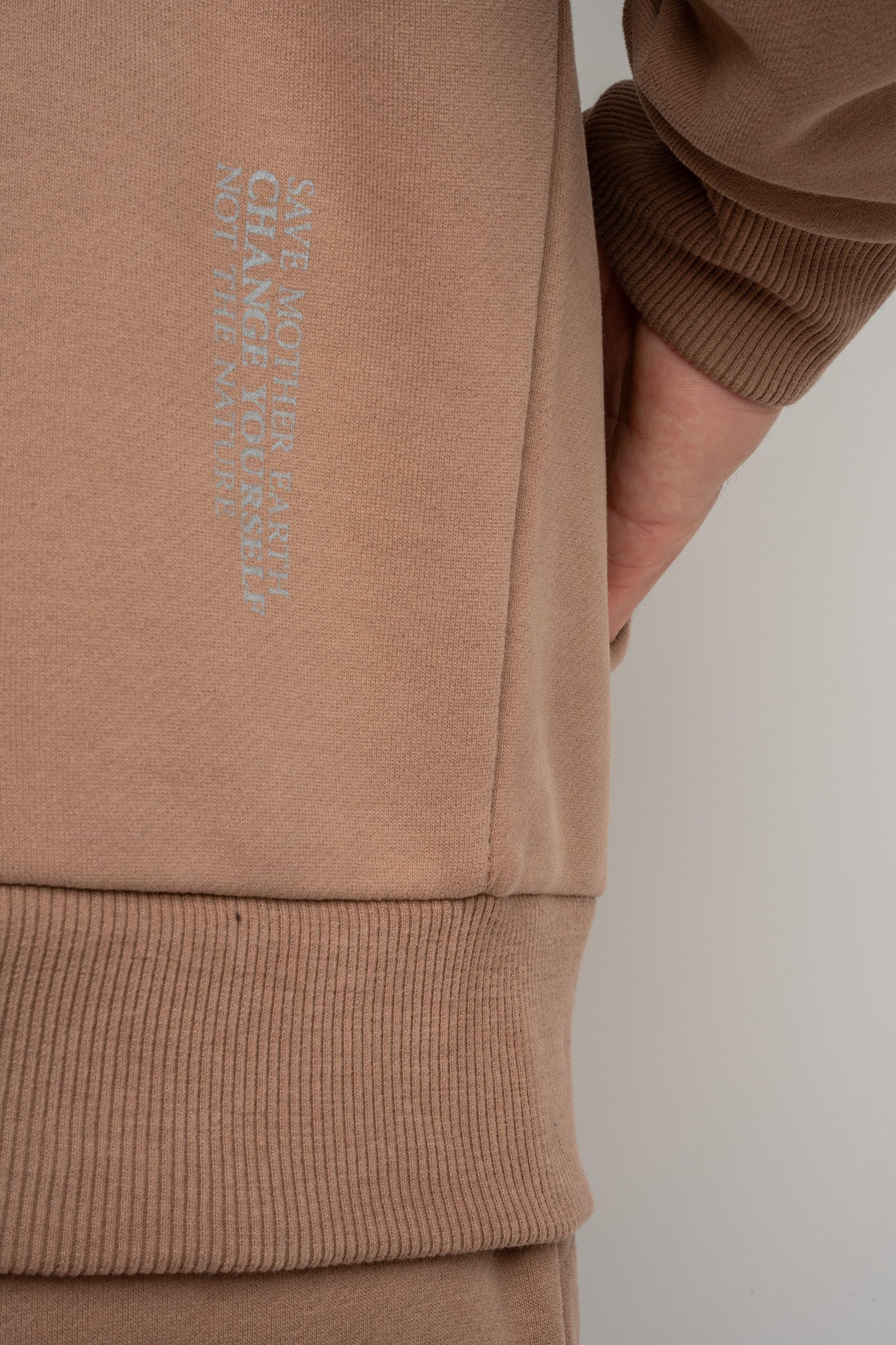 MĘSKA BLUZA Z KAPTUREM 2nd DROP BRĄZOWA- ASTON