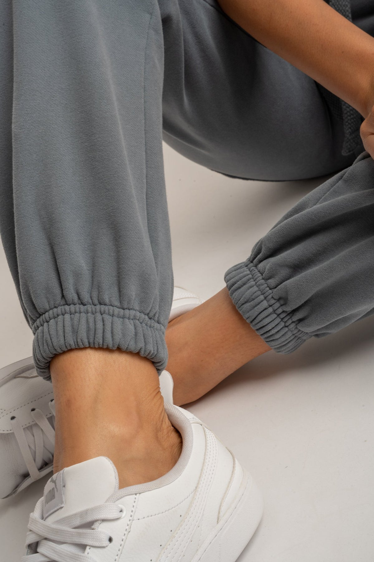 REGULAR FIT WASHED SWEATPANTS ANTHRACITE - LAHTI