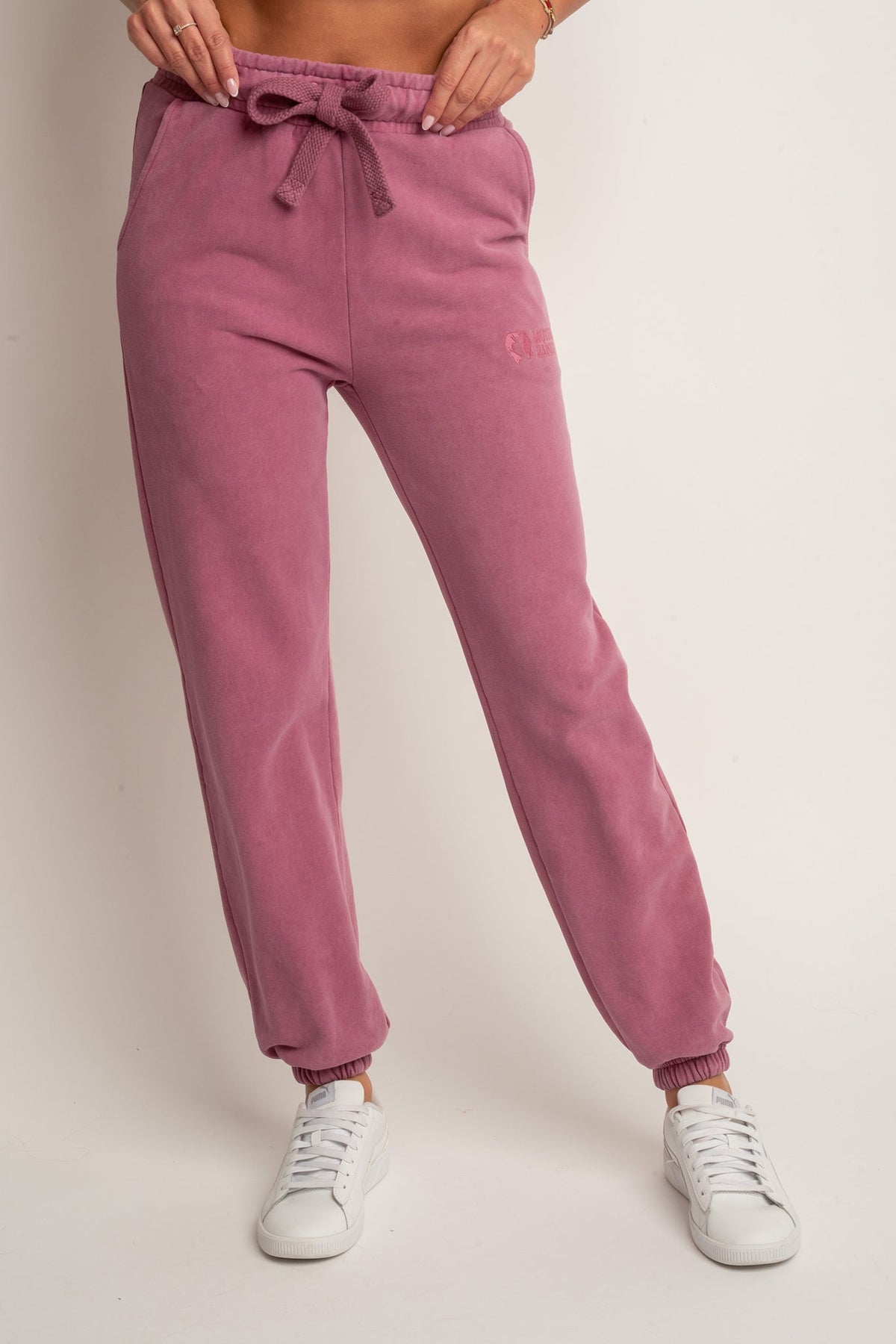 REGULAR FIT WASHED EFFECT JOGGERS PINK - LAHTI