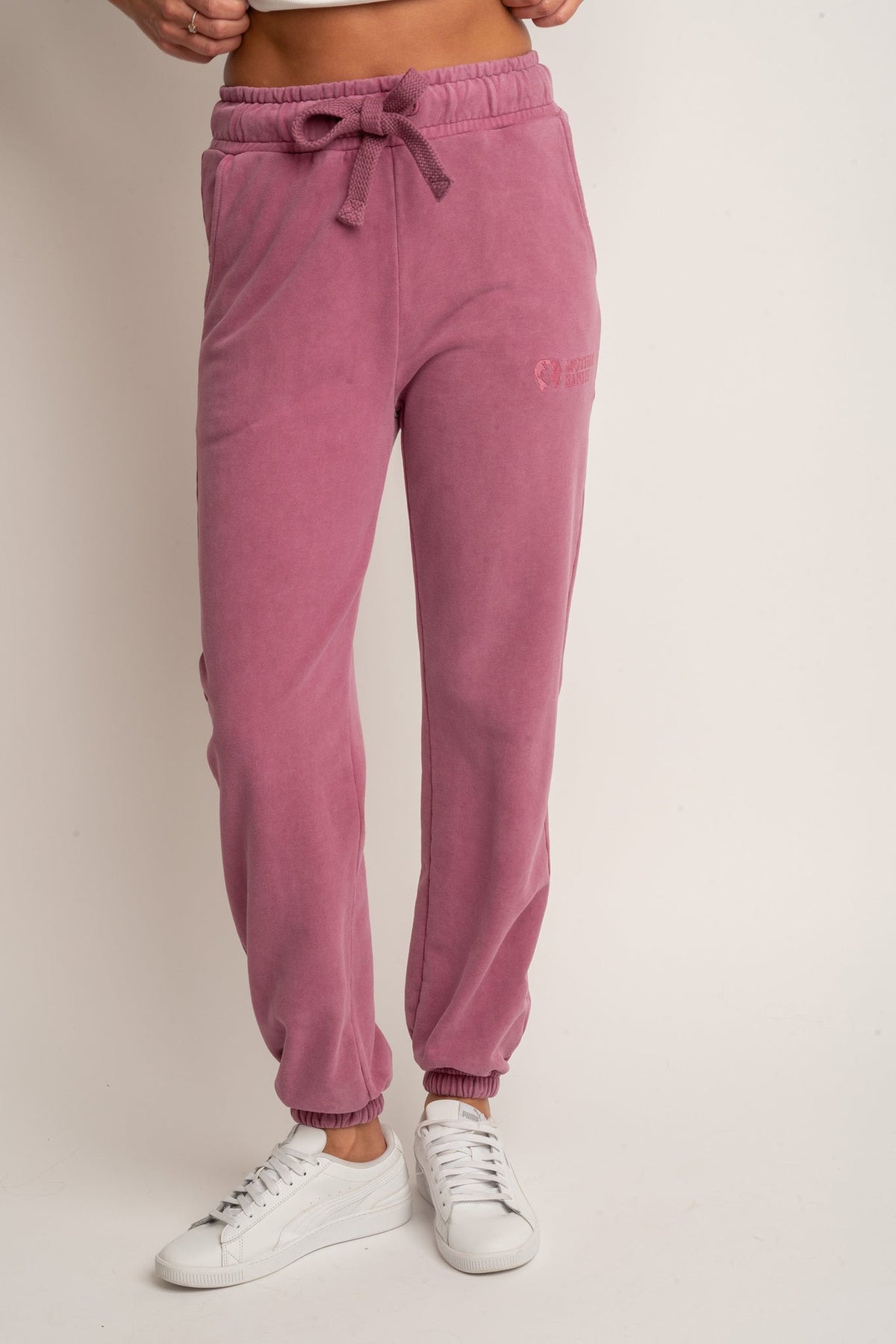 REGULAR FIT WASHED EFFECT JOGGERS PINK - LAHTI