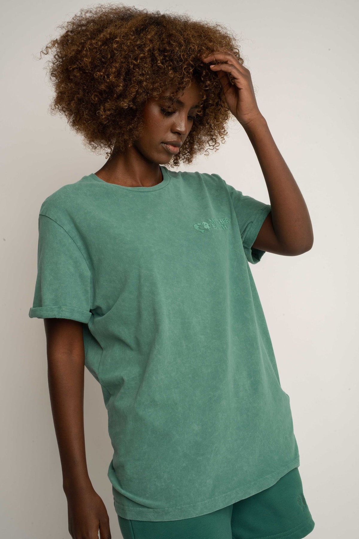 T-SHIRT Z EFEKTEM WASHED ZIELONY - MOJAVE