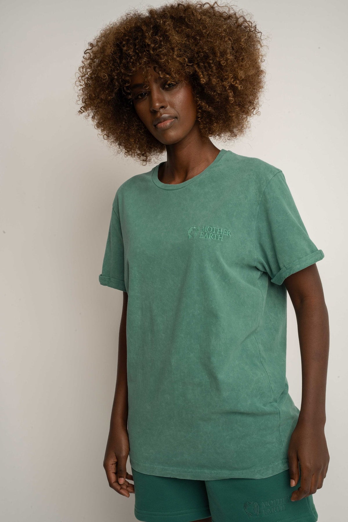 T-SHIRT Z EFEKTEM WASHED ZIELONY - MOJAVE