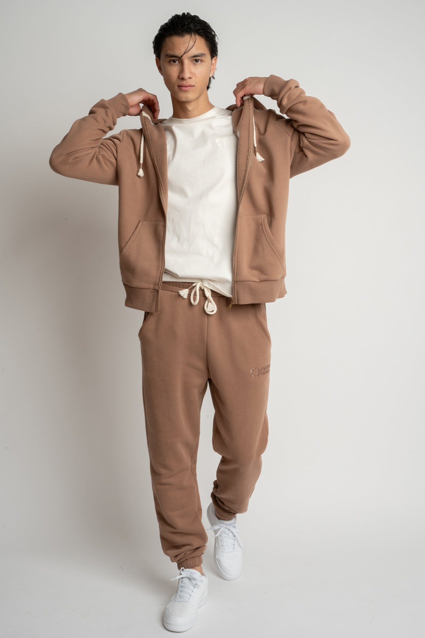 MĘSKA BLUZA Z KAPTUREM 2nd DROP BRĄZOWA- NASSAU