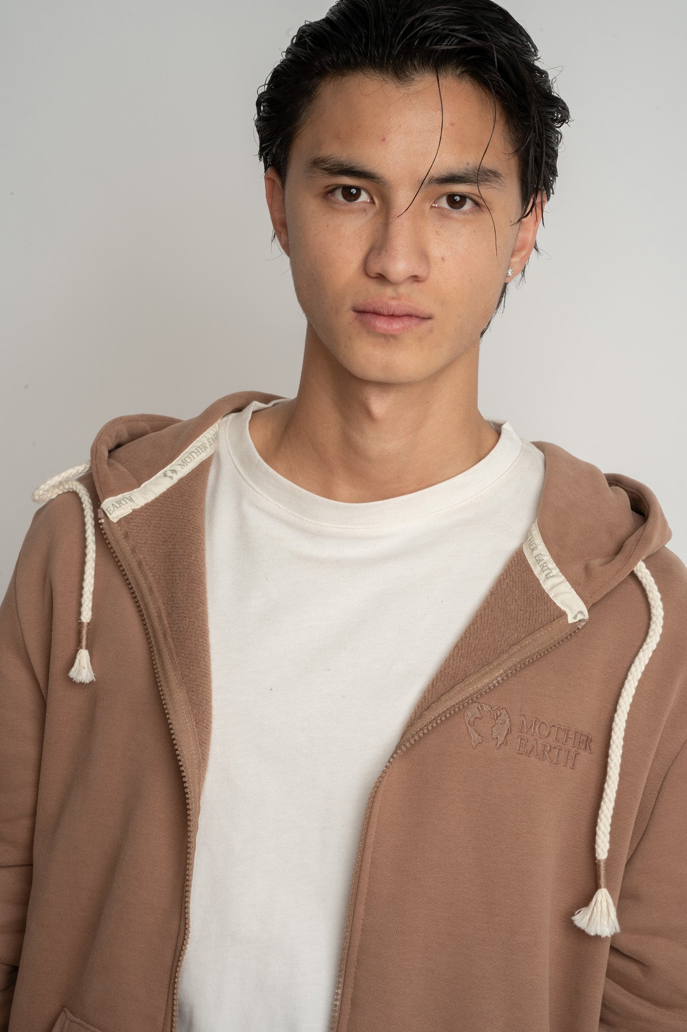 MĘSKA BLUZA Z KAPTUREM 2nd DROP BRĄZOWA- NASSAU