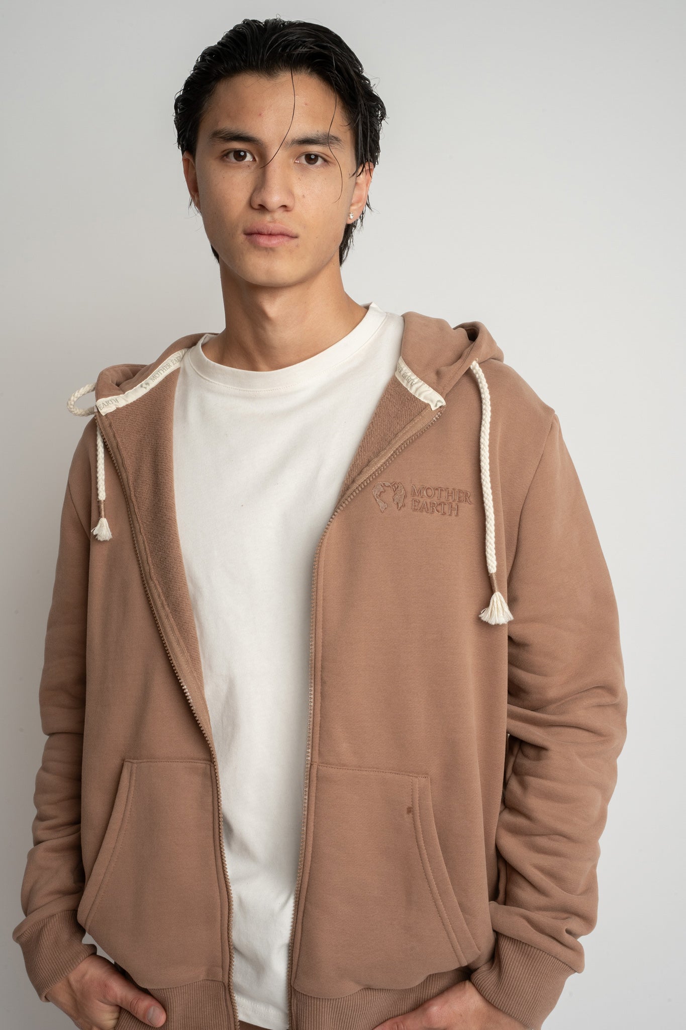 MĘSKA BLUZA Z KAPTUREM 2nd DROP BRĄZOWA- NASSAU