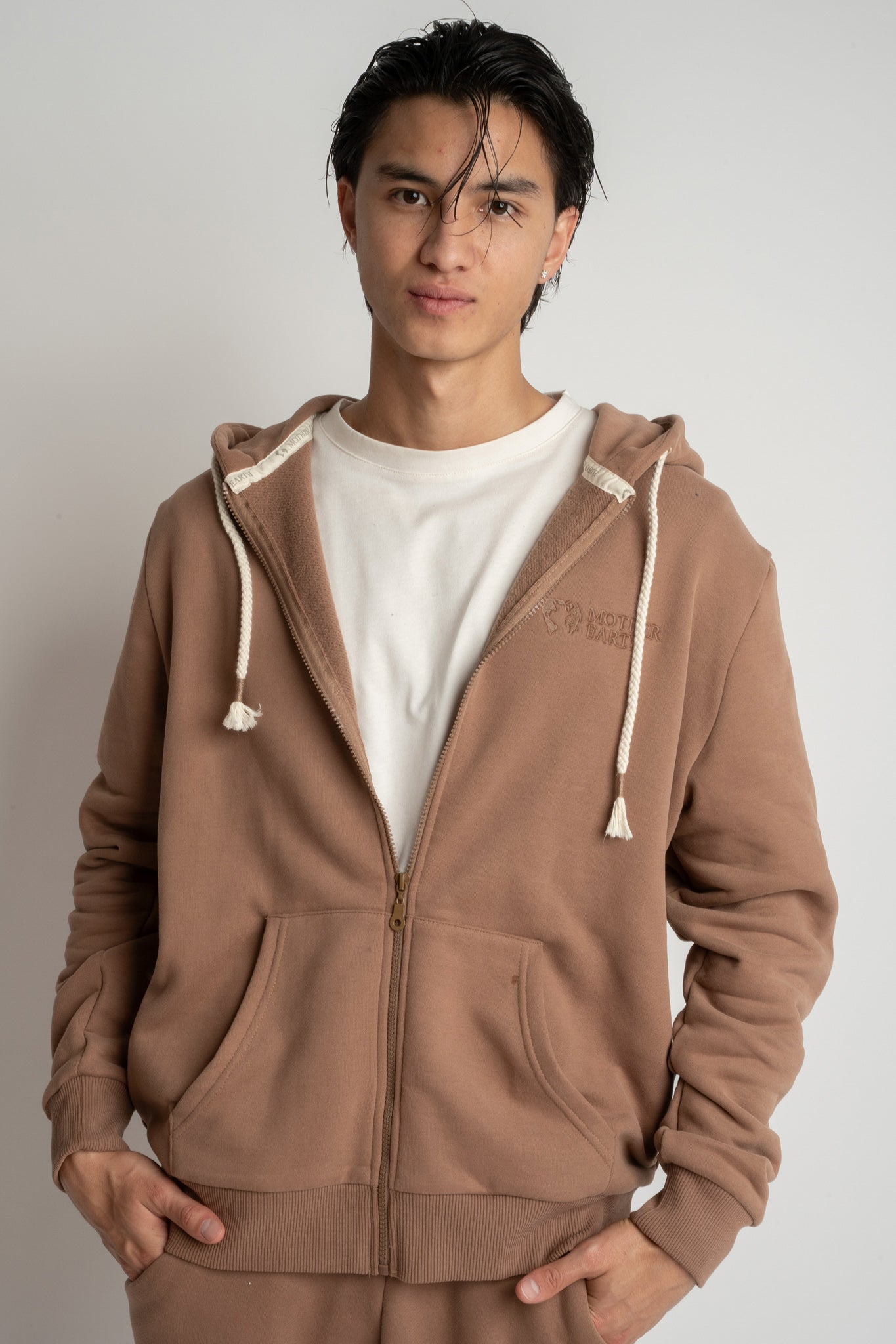 MĘSKA BLUZA Z KAPTUREM 2nd DROP BRĄZOWA- NASSAU