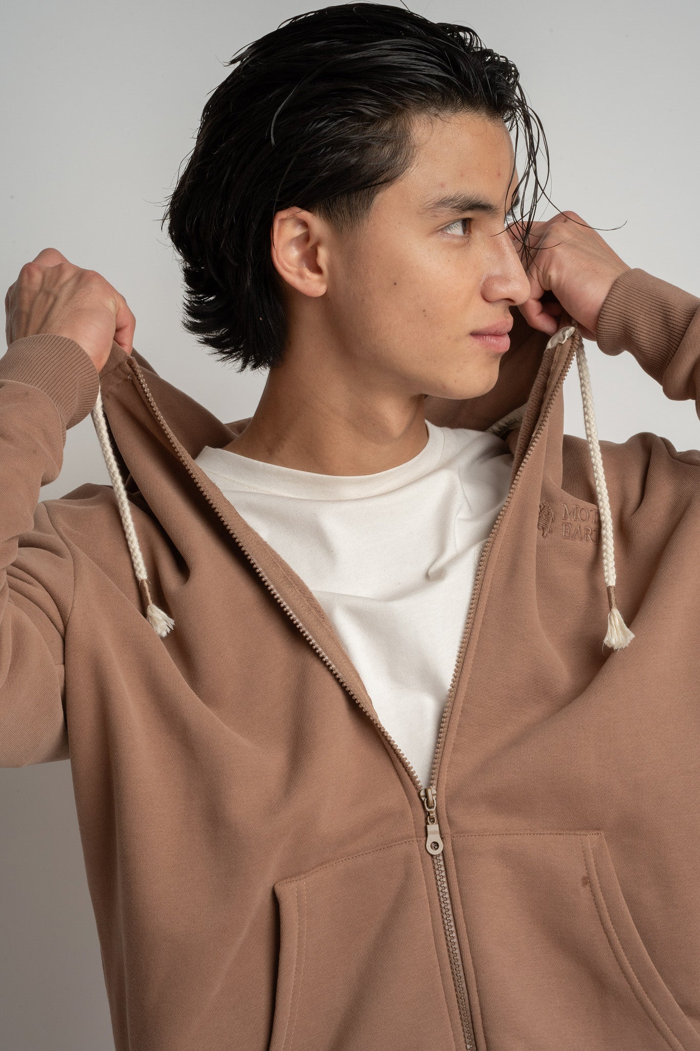 MĘSKA BLUZA Z KAPTUREM 2nd DROP BRĄZOWA- NASSAU