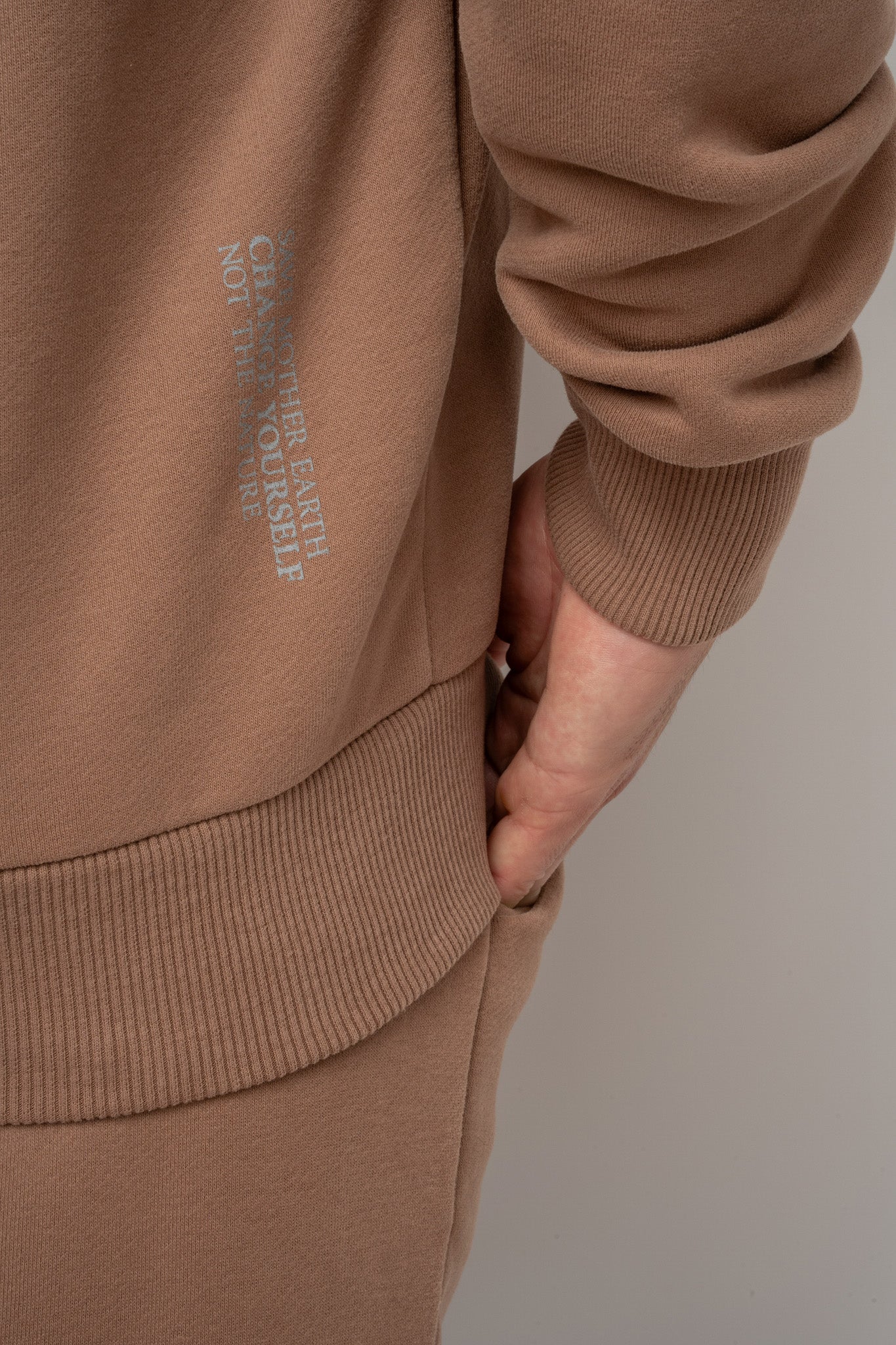 MĘSKA BLUZA Z KAPTUREM 2nd DROP BRĄZOWA- NASSAU