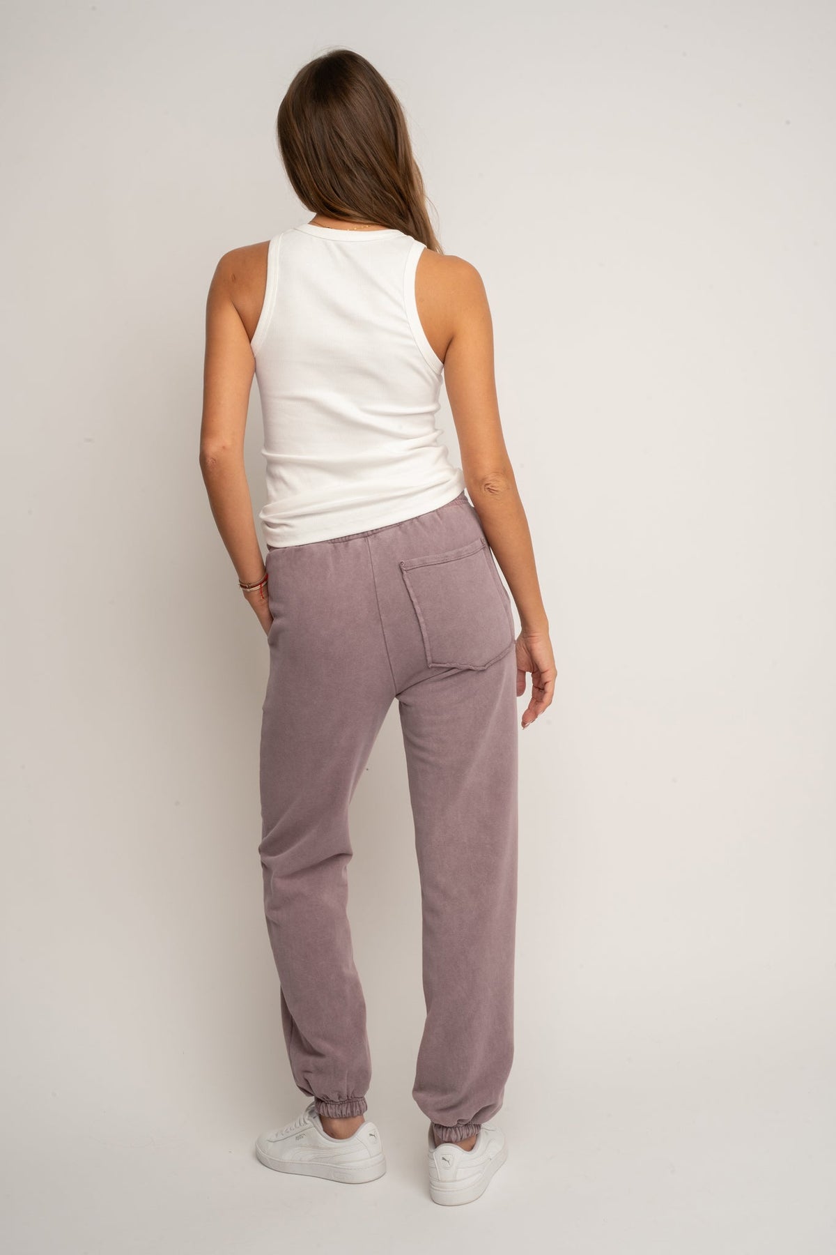 SPODNIE DRESOWE REGULAR FIT Z EFEKTEM WASHED WRZOSOWE - LAHTI