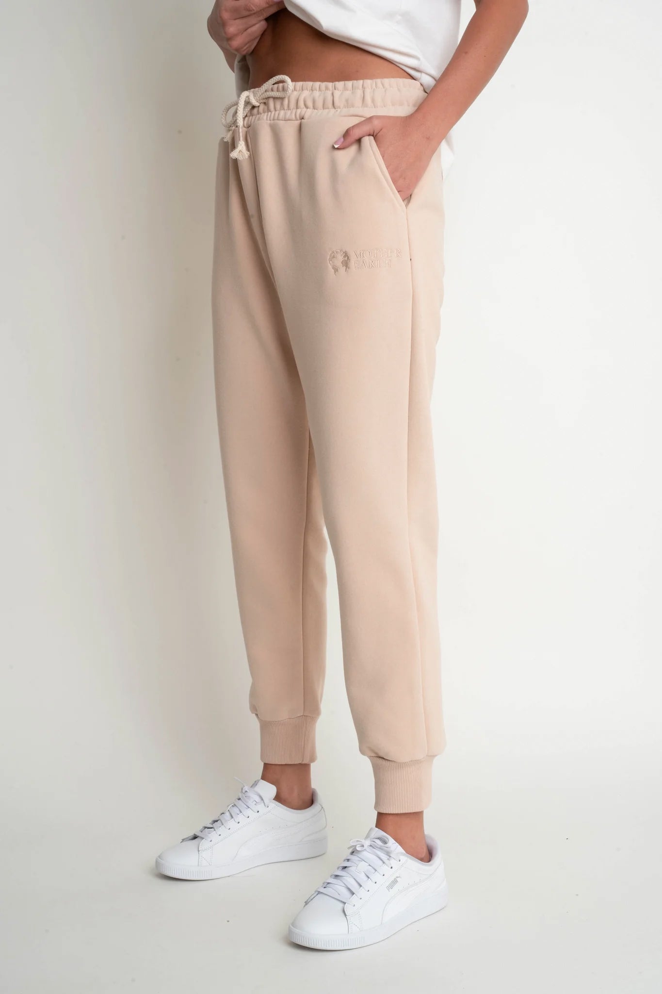 SPODNIE DRESOWE TYPU JOGGER 2nd DROP BEŻOWE - BEGERA