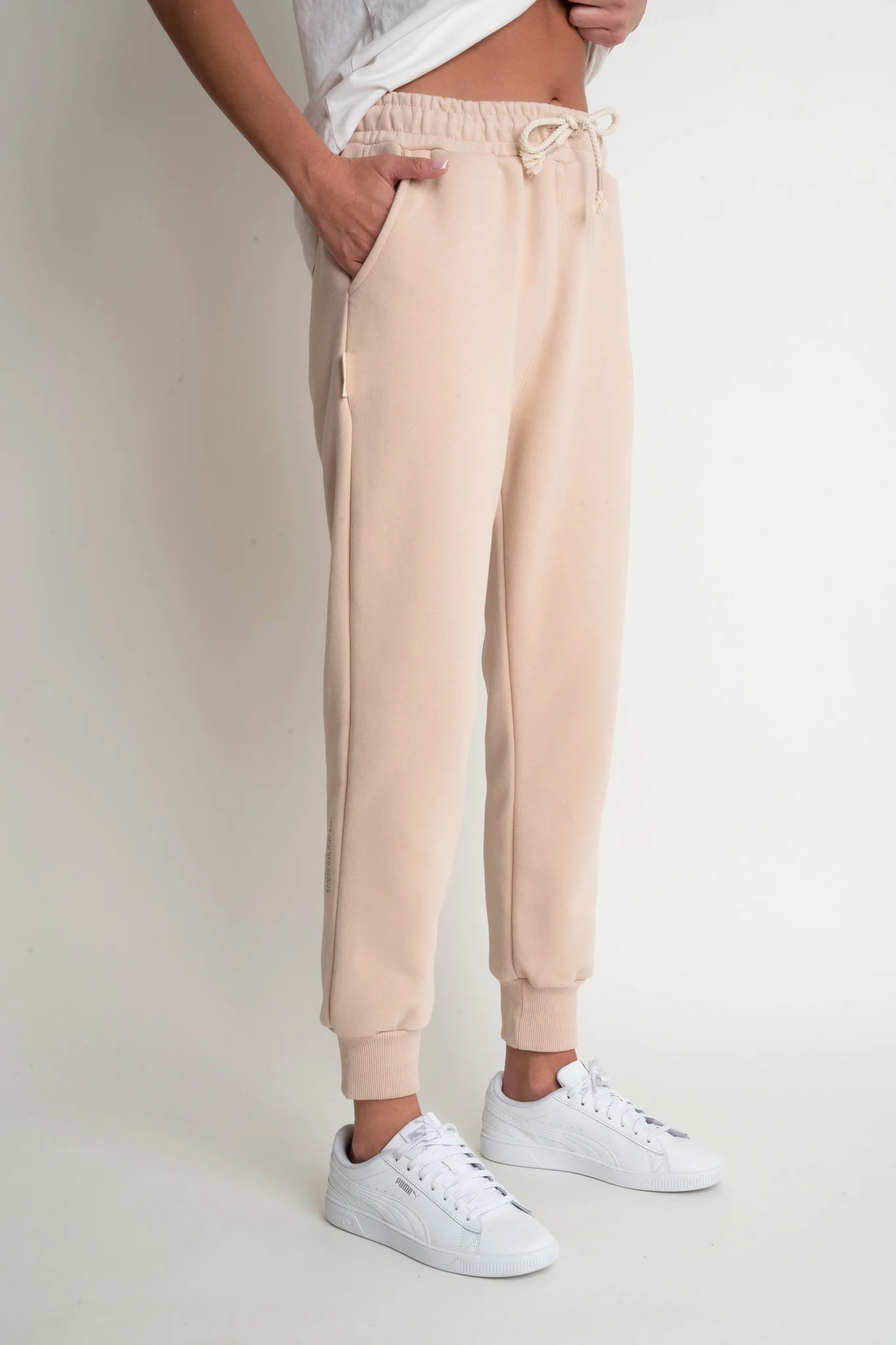 SPODNIE DRESOWE TYPU JOGGER 2nd DROP BEŻOWE - BEGERA