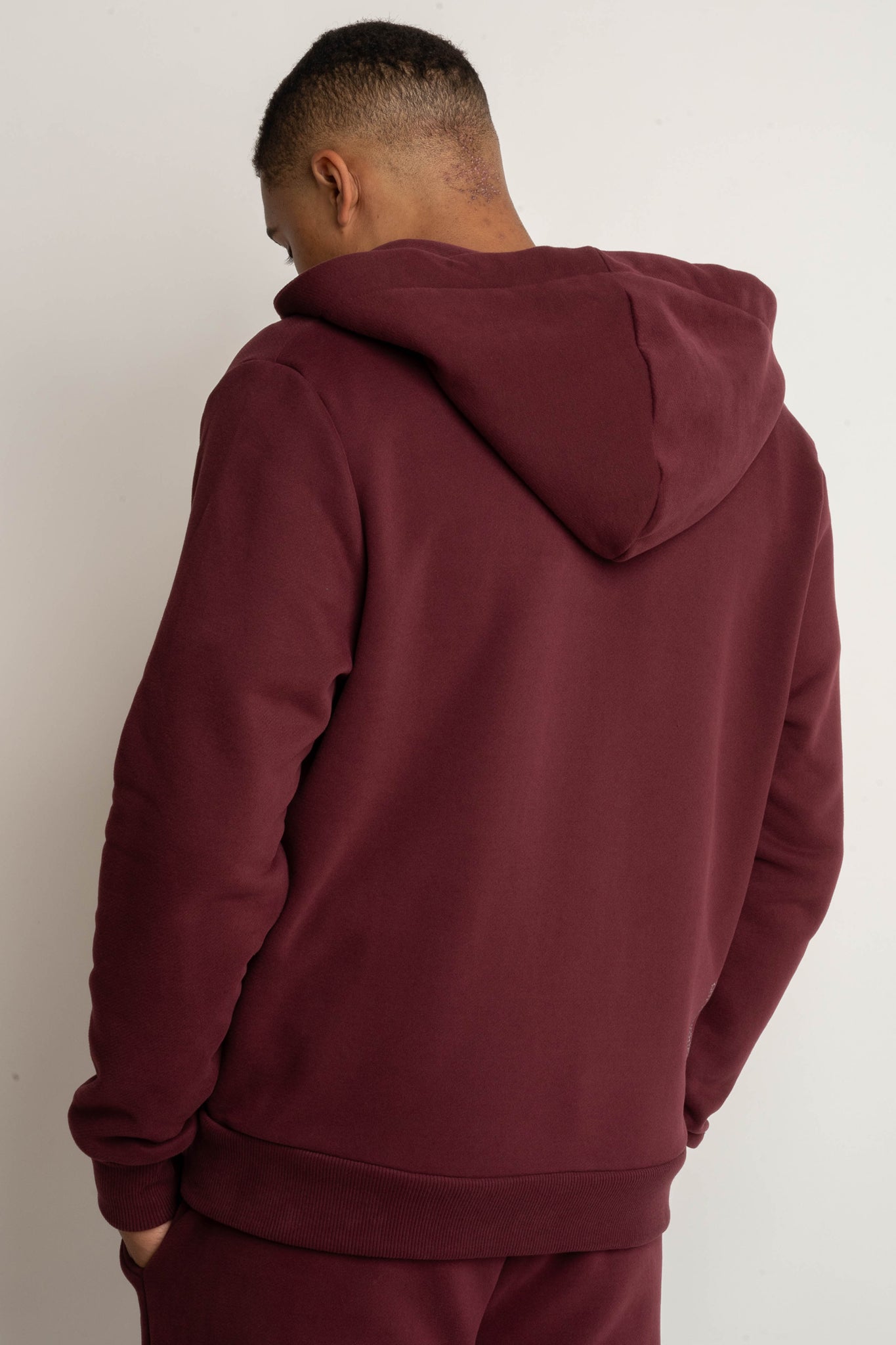 MĘSKA BLUZA Z KAPTUREM BORDOWA - NASSAU