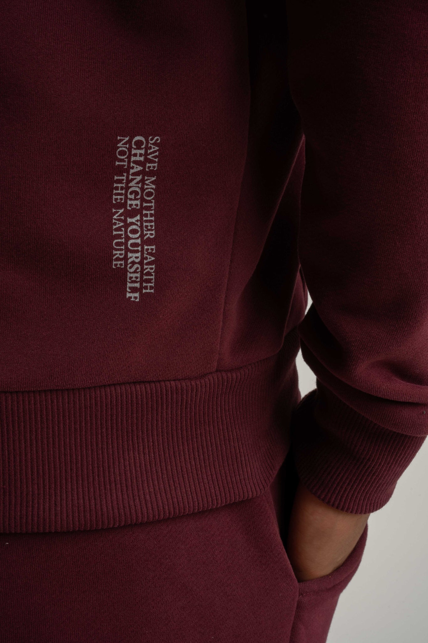 MĘSKA BLUZA Z KAPTUREM BORDOWA - NASSAU