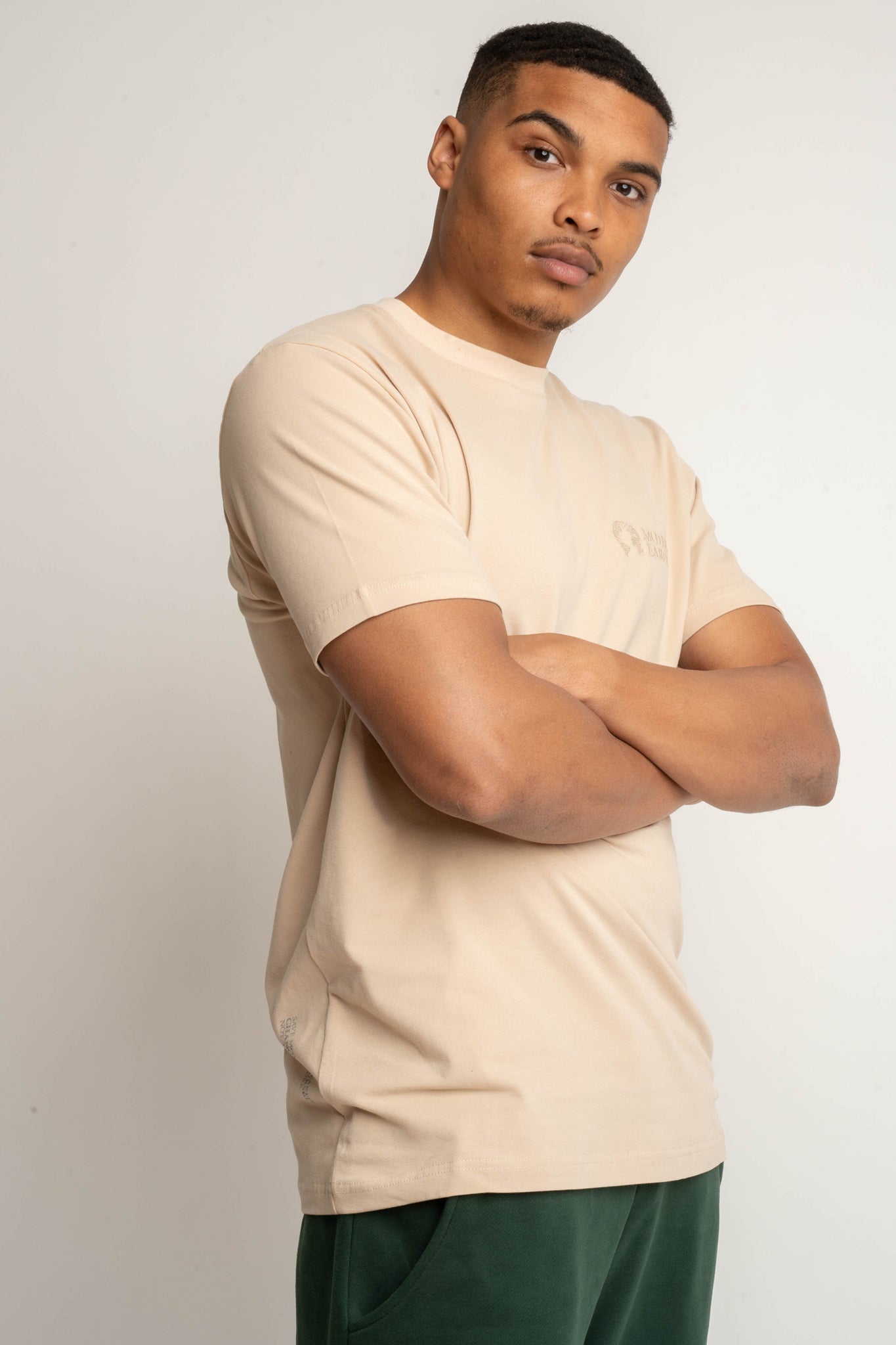 T-SHIRT MĘSKI BEŻOWY - EVEREST