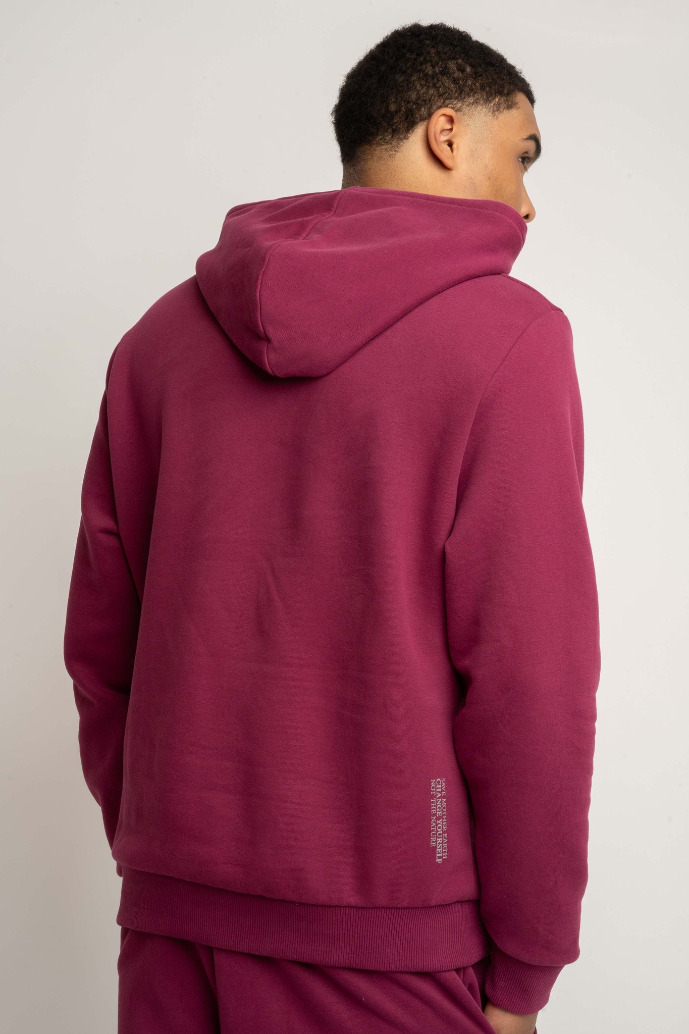 MĘSKA BLUZA Z KAPTUREM BURGUNDOWA - ASTON