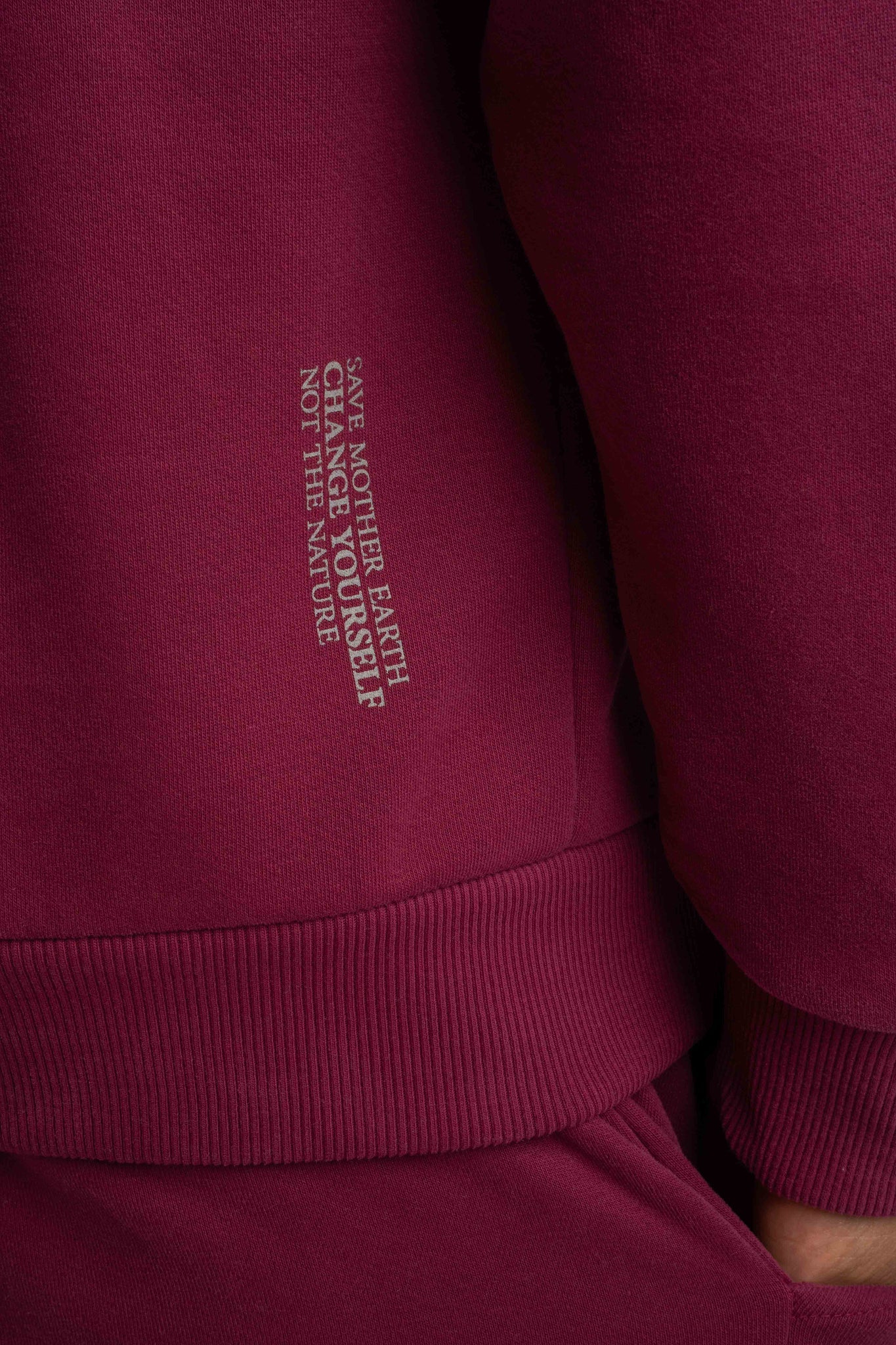 MĘSKA BLUZA Z KAPTUREM BURGUNDOWA - ASTON