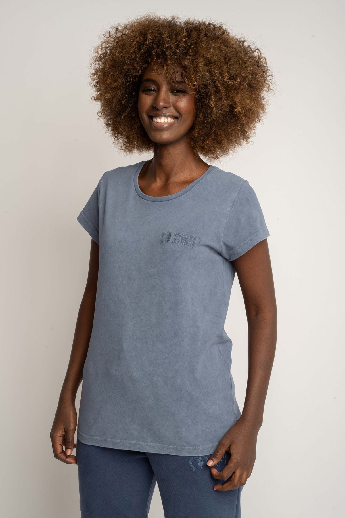 T-SHIRT Z EFEKTEM WASHED GRANATOWY - YUKON