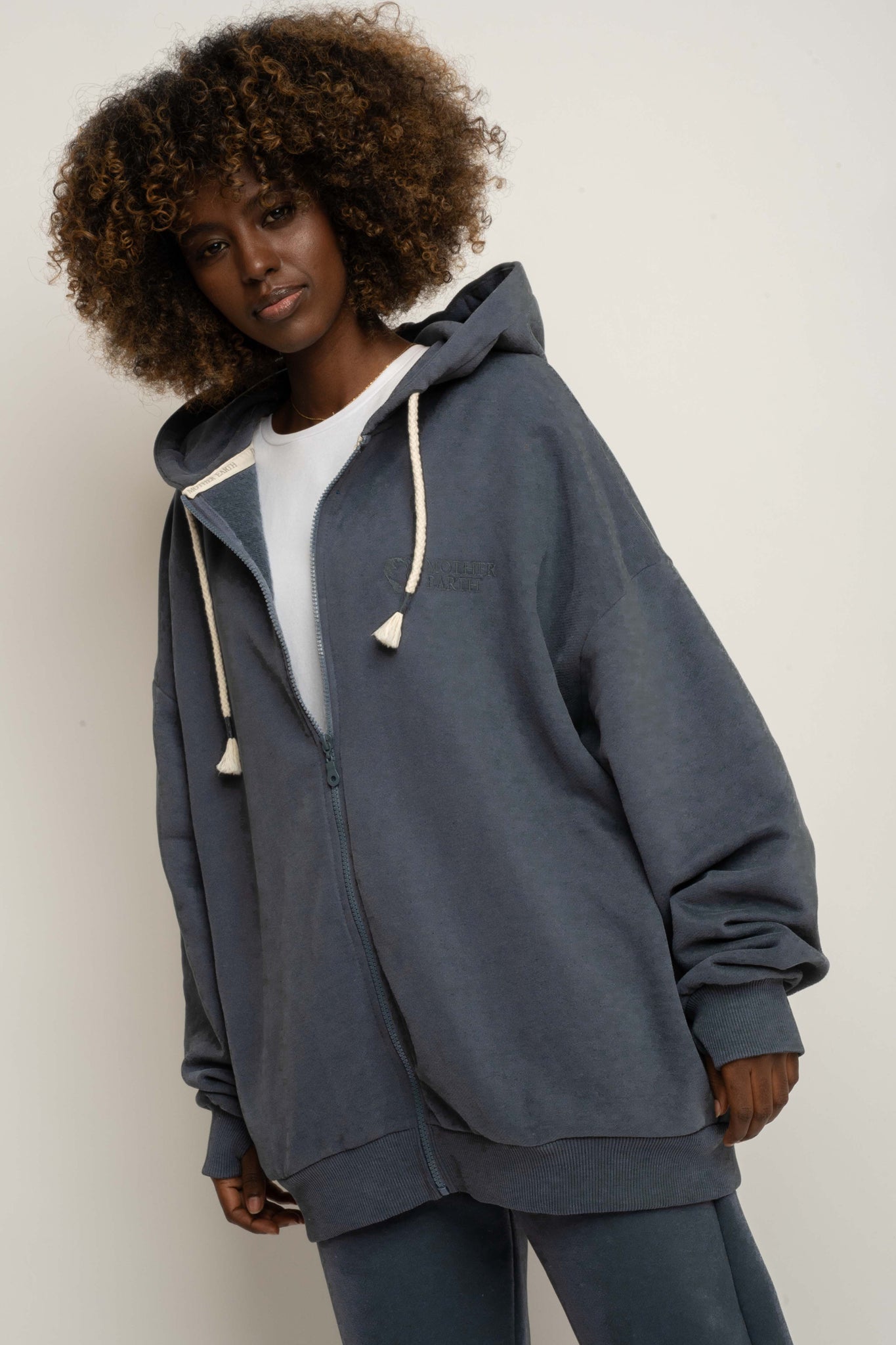 BLUZA Z KAPTUREM ROZPINANA 2nd DROP GRAFITOWA -NIKO