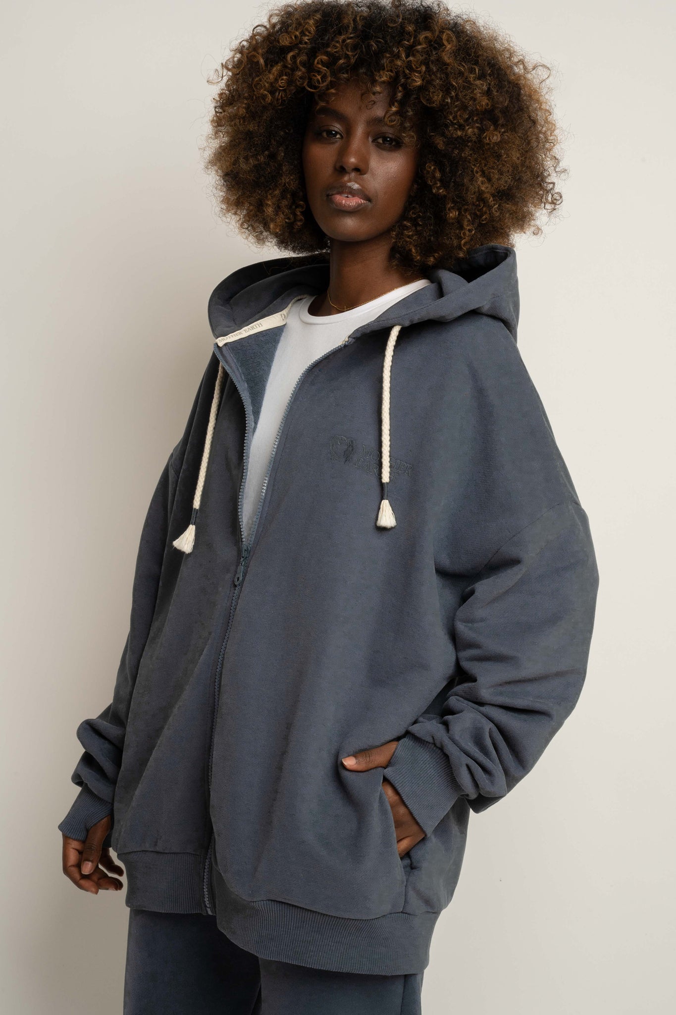 BLUZA Z KAPTUREM ROZPINANA 2nd DROP GRAFITOWA -NIKO