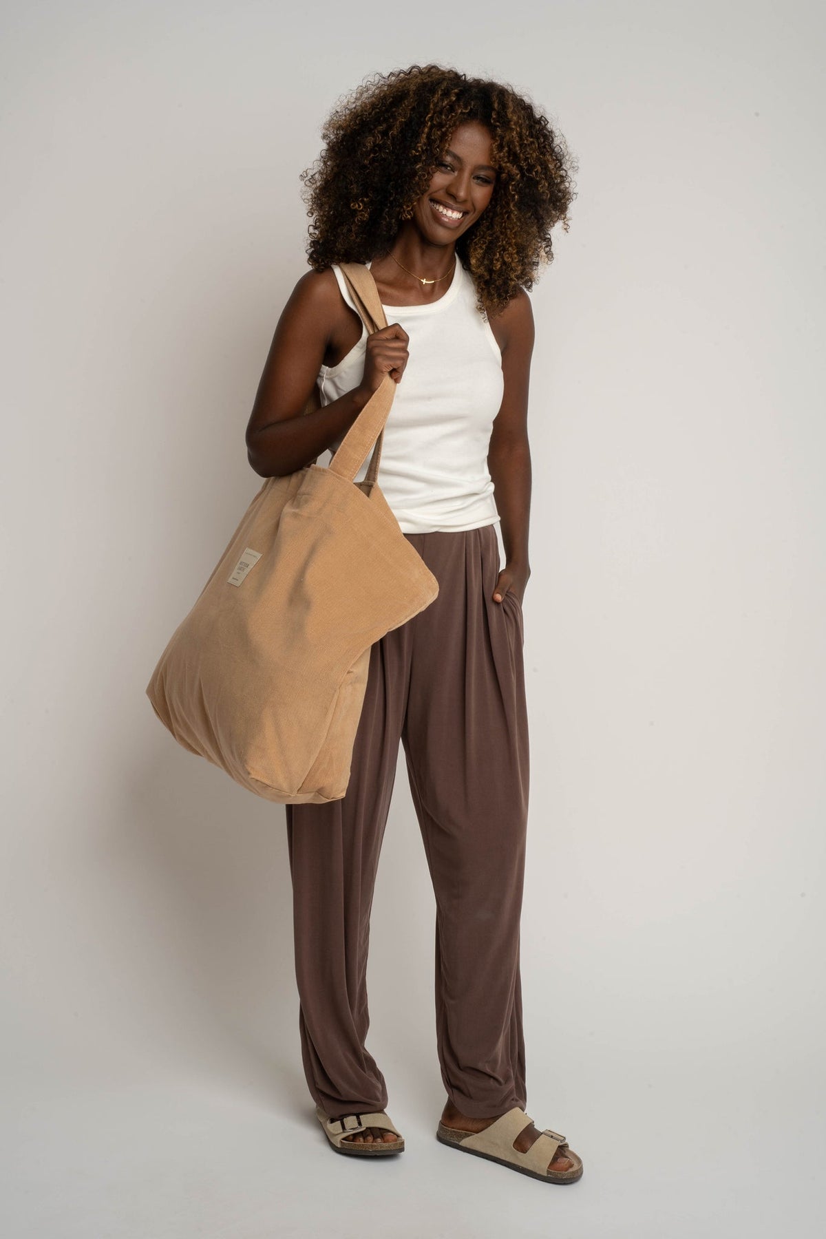 TORBA TYPU SHOPPER  BAG KARMELOWA 01 - ADALAR