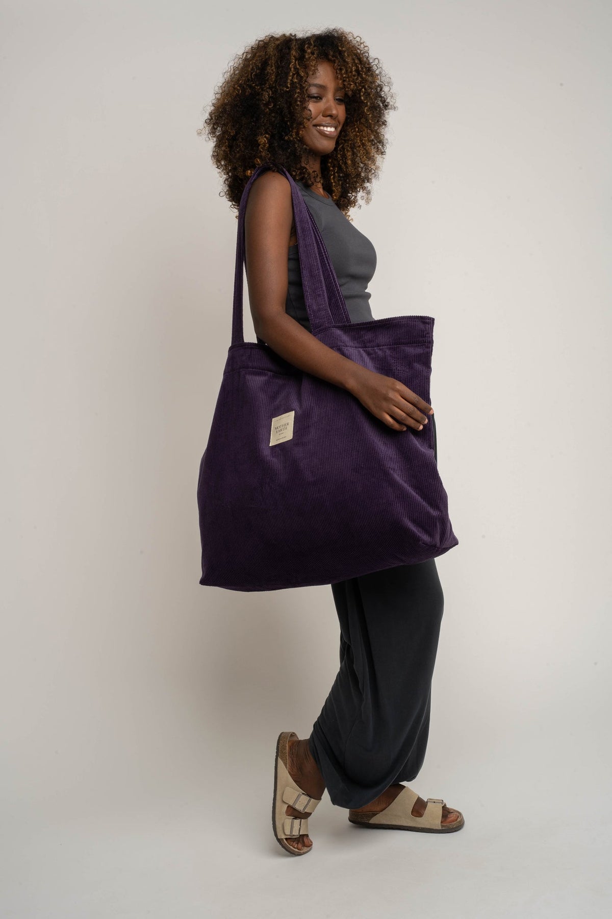 TORBA TYPU SHOPPER  BAG FIOLETOWA - ADALAR