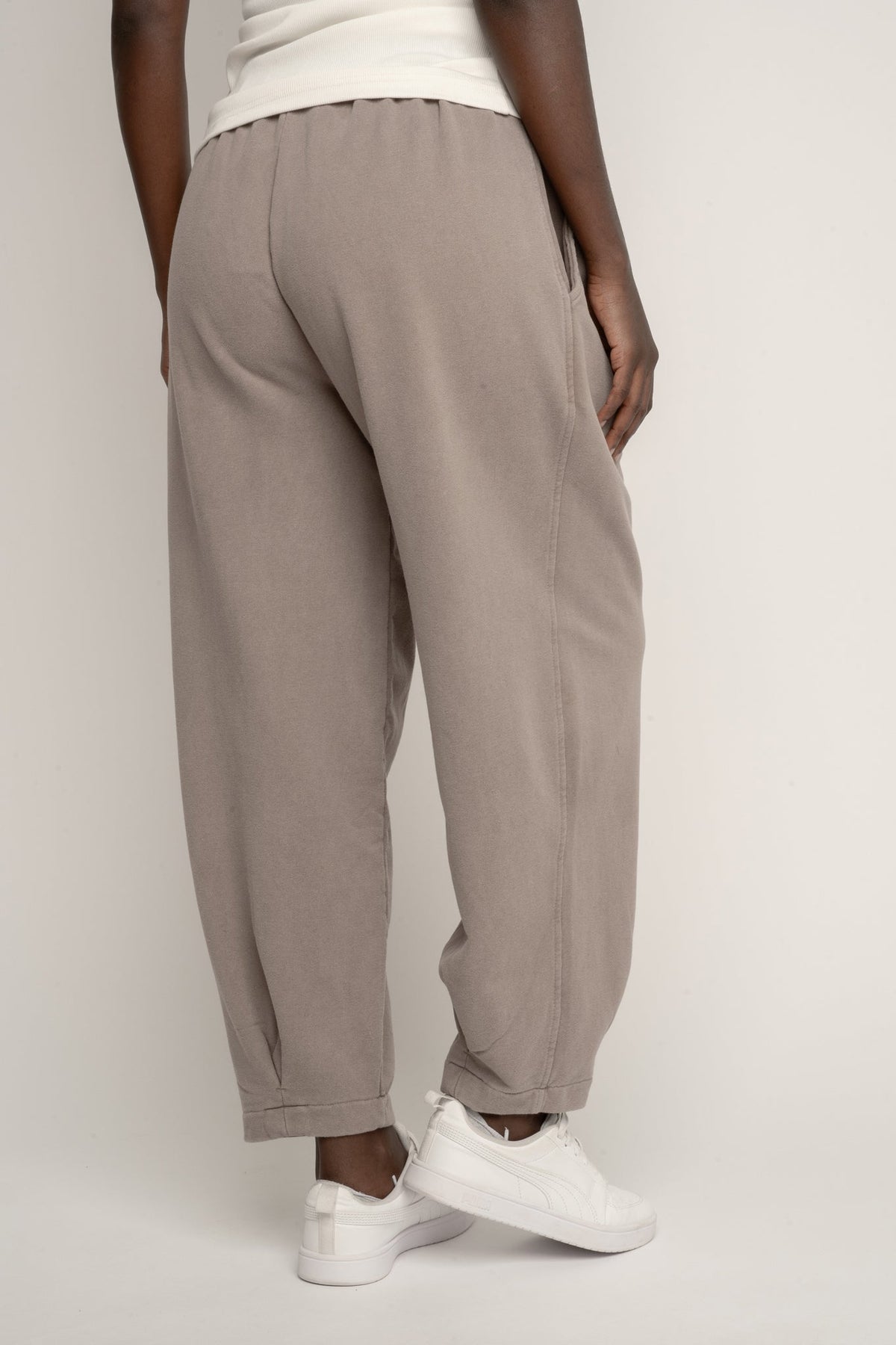 MOCHA WASHED BALLOON FIT JOGGERS - RIBE PETIT