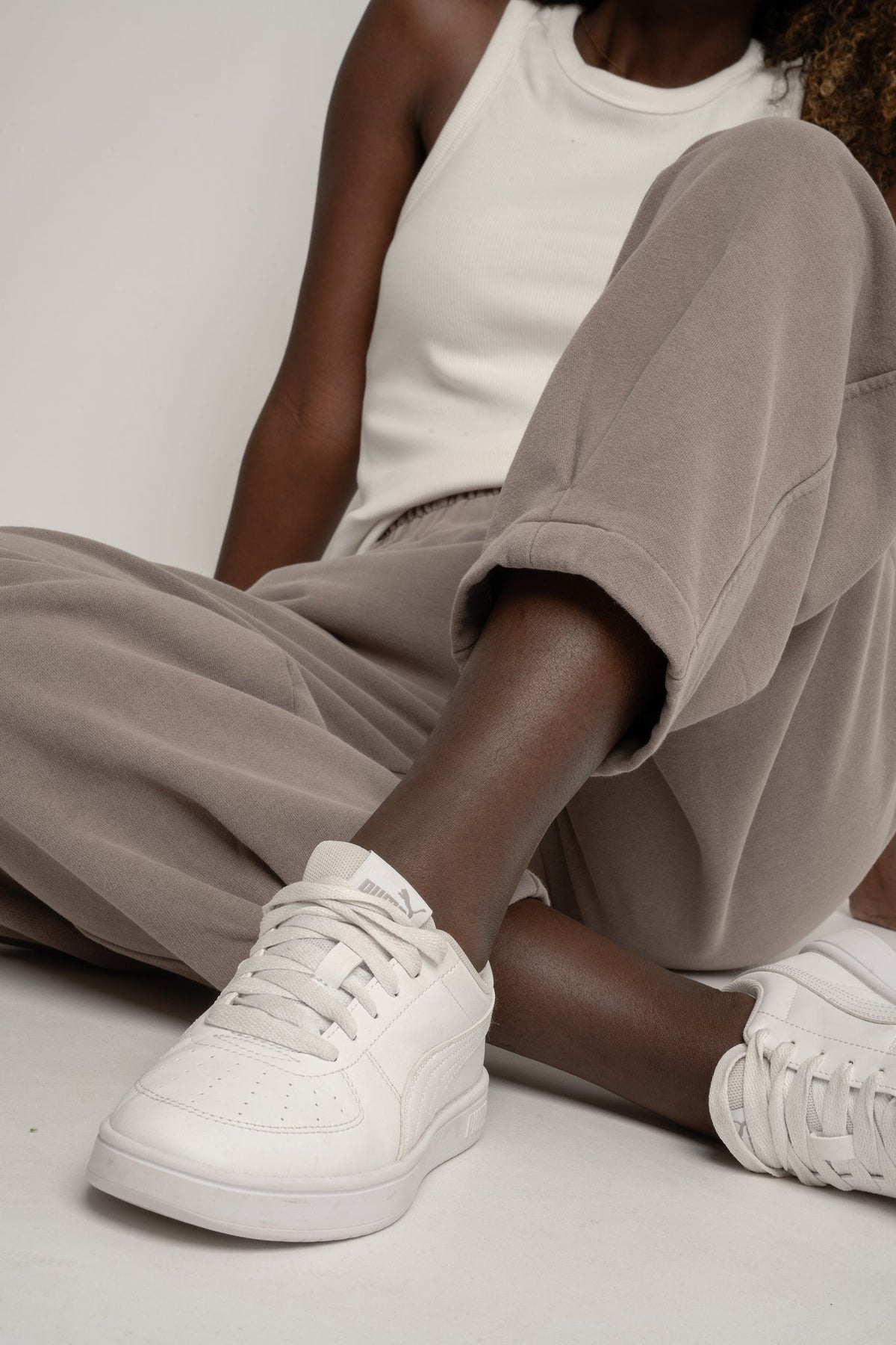 MOCHA WASHED BALLOON FIT JOGGERS - RIBE PETIT