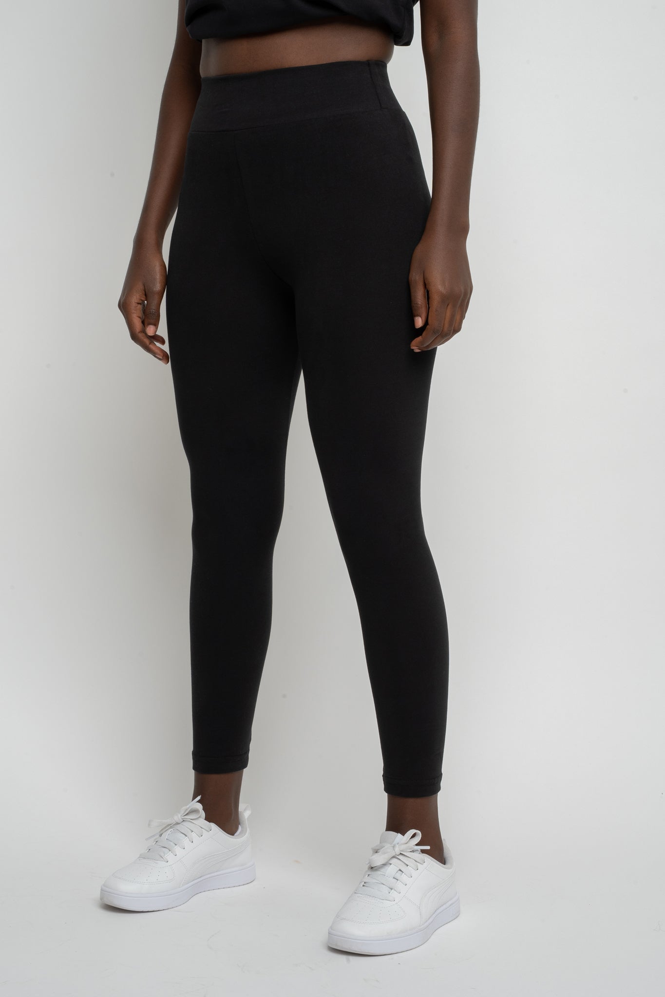 BAWEŁNIANE LEGGINSY CZARNE - LUIZIANA