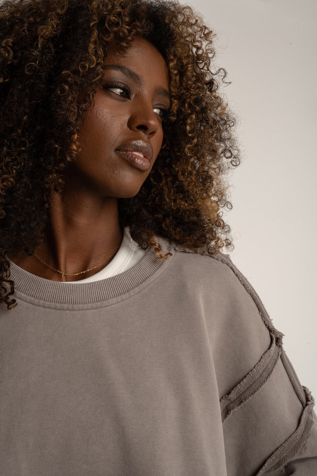 WASHED MOCCA CREWNECK SWEATSHIRT - DALARNA