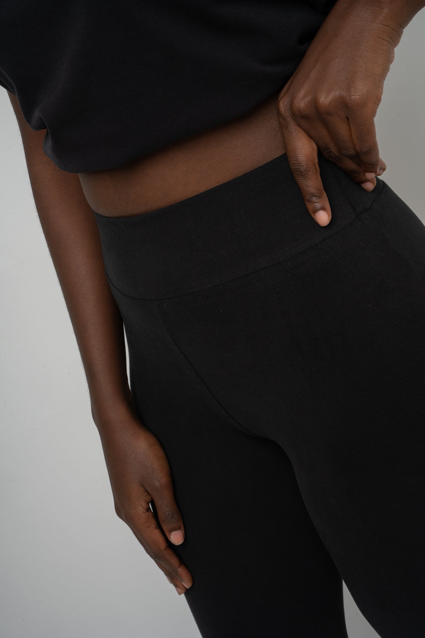 BAWEŁNIANE LEGGINSY CZARNE - LUIZIANA