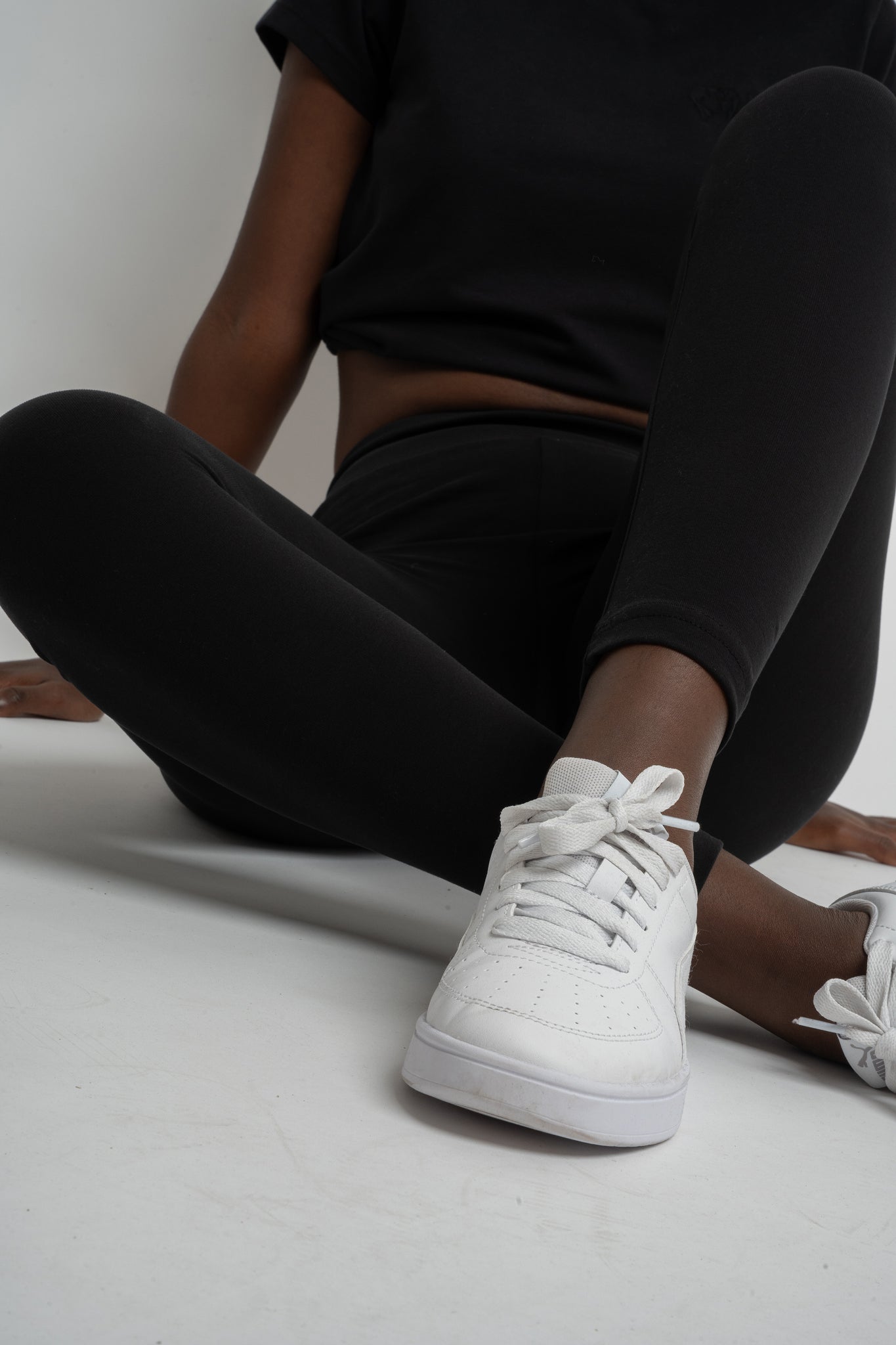 BAWEŁNIANE LEGGINSY CZARNE - LUIZIANA